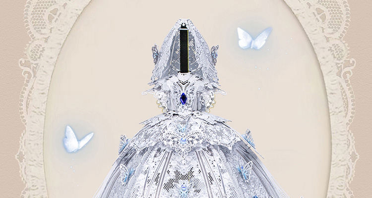 Mô tả Mô Hình Kim Loại Lắp Ráp 3D MU Váy Cưới Cô Dâu (71 mảnh, Đế Mica Đen, Bridal Veil & Dress) YM-N174-A - 2