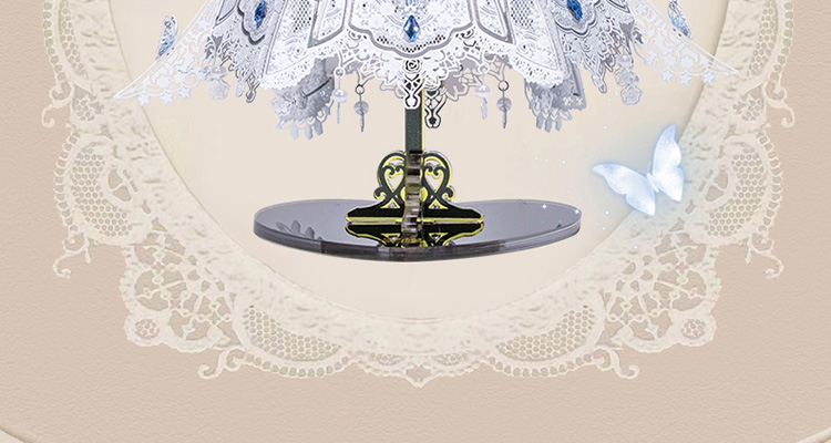 Mô tả Mô Hình Kim Loại Lắp Ráp 3D MU Váy Cưới Cô Dâu (71 mảnh, Đế Mica Đen, Bridal Veil & Dress) YM-N174-A - 3