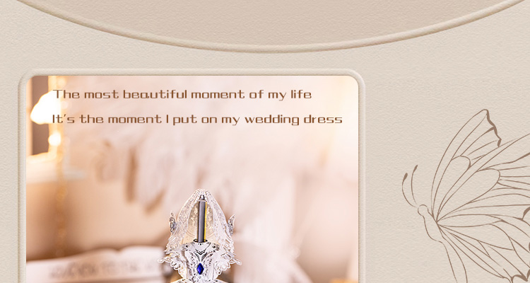 Mô tả Mô Hình Kim Loại Lắp Ráp 3D MU Váy Cưới Cô Dâu (71 mảnh, Đế Mica Đen, Bridal Veil & Dress) YM-N174-A - 4