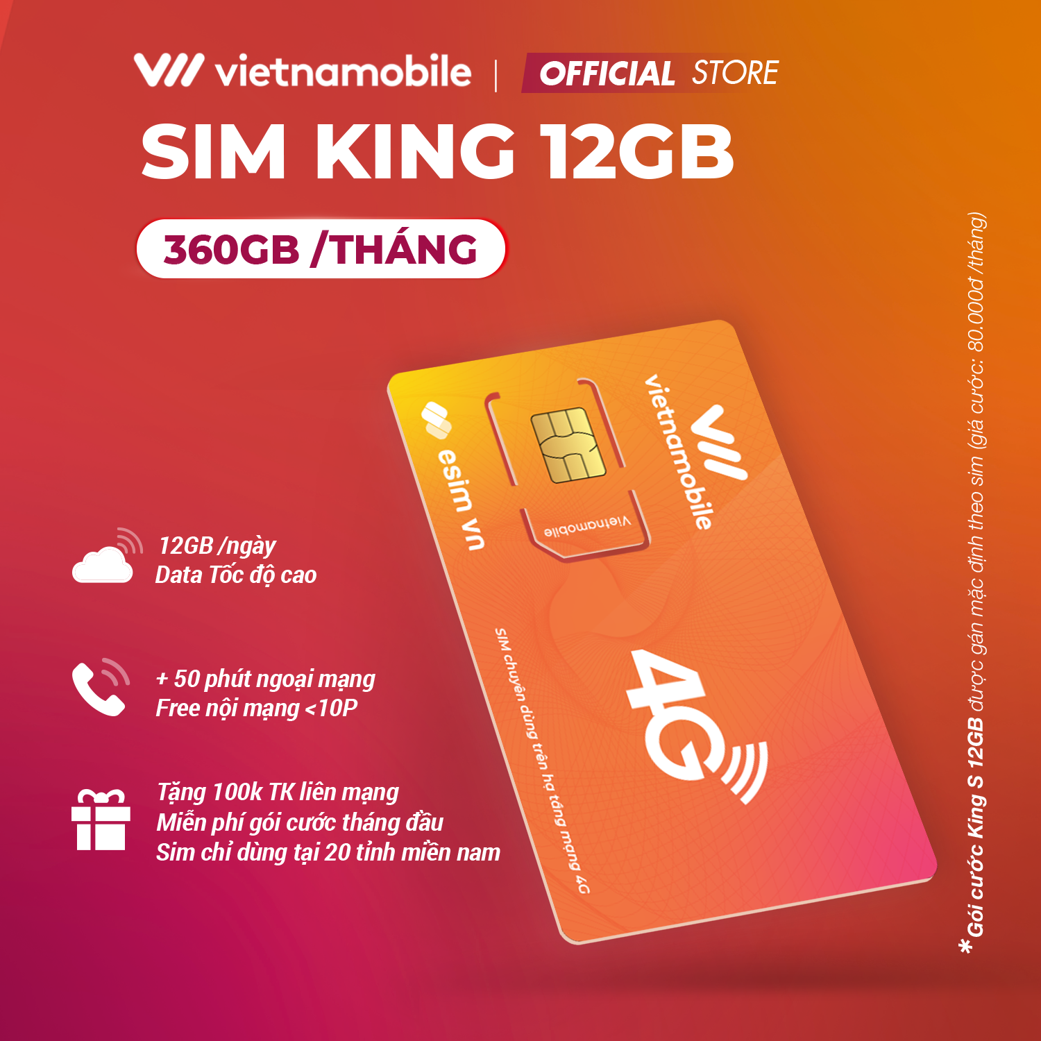 Mô tả Sim KingS Vietnamobile 12GB/Ngày (360GB/Tháng) + 60P Gọi Ngoại Mạng + Nội Mạng + TK 120K Sim CHỈ DÙNG Ở 20 Tỉnh Miền Nam - 2