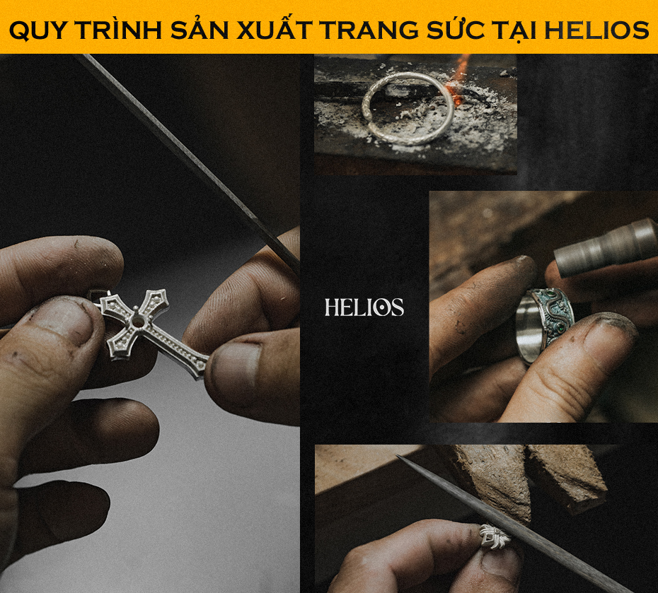 Mô tả Nhẫn Bạc HeliSilver S925 Nam Quốc Sơn Hà Ring Helios Black Silver Original - 1