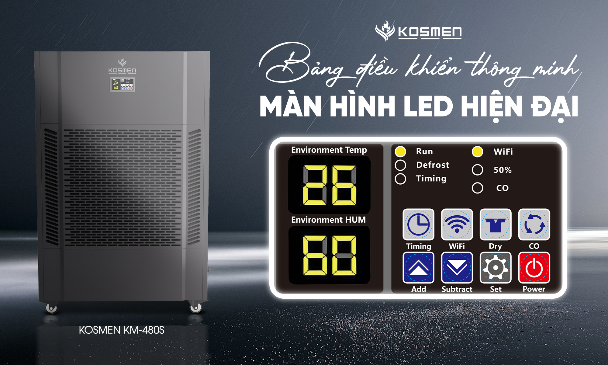 Mô tả Máy Hút Ẩm Công Nghiệp Kosmen KM-480S Công Suất 480 Lít/Ngày- Hàng Chính Hãng Bảo Hành 24 Tháng - 3