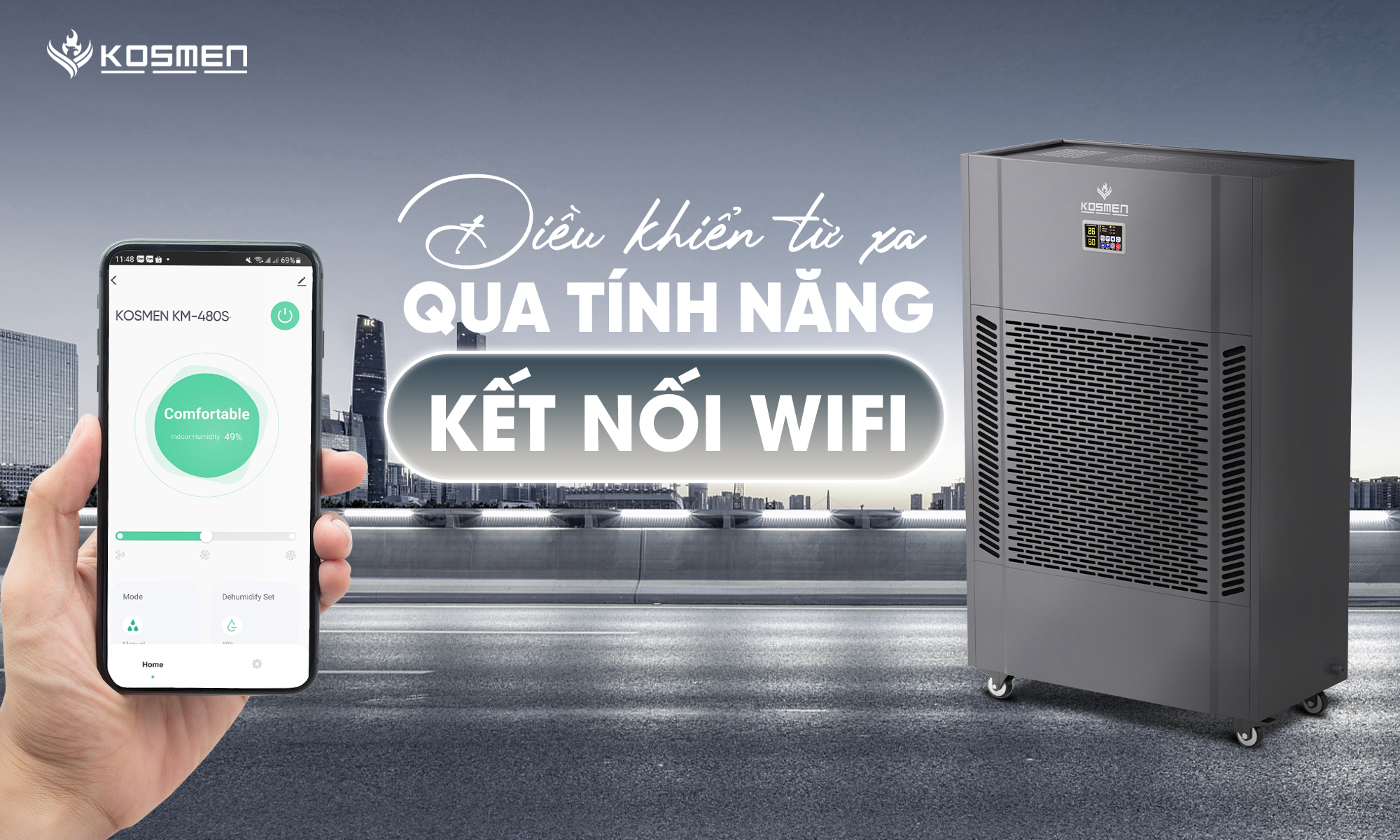 Mô tả Máy Hút Ẩm Công Nghiệp Kosmen KM-480S Công Suất 480 Lít/Ngày- Hàng Chính Hãng Bảo Hành 24 Tháng - 5