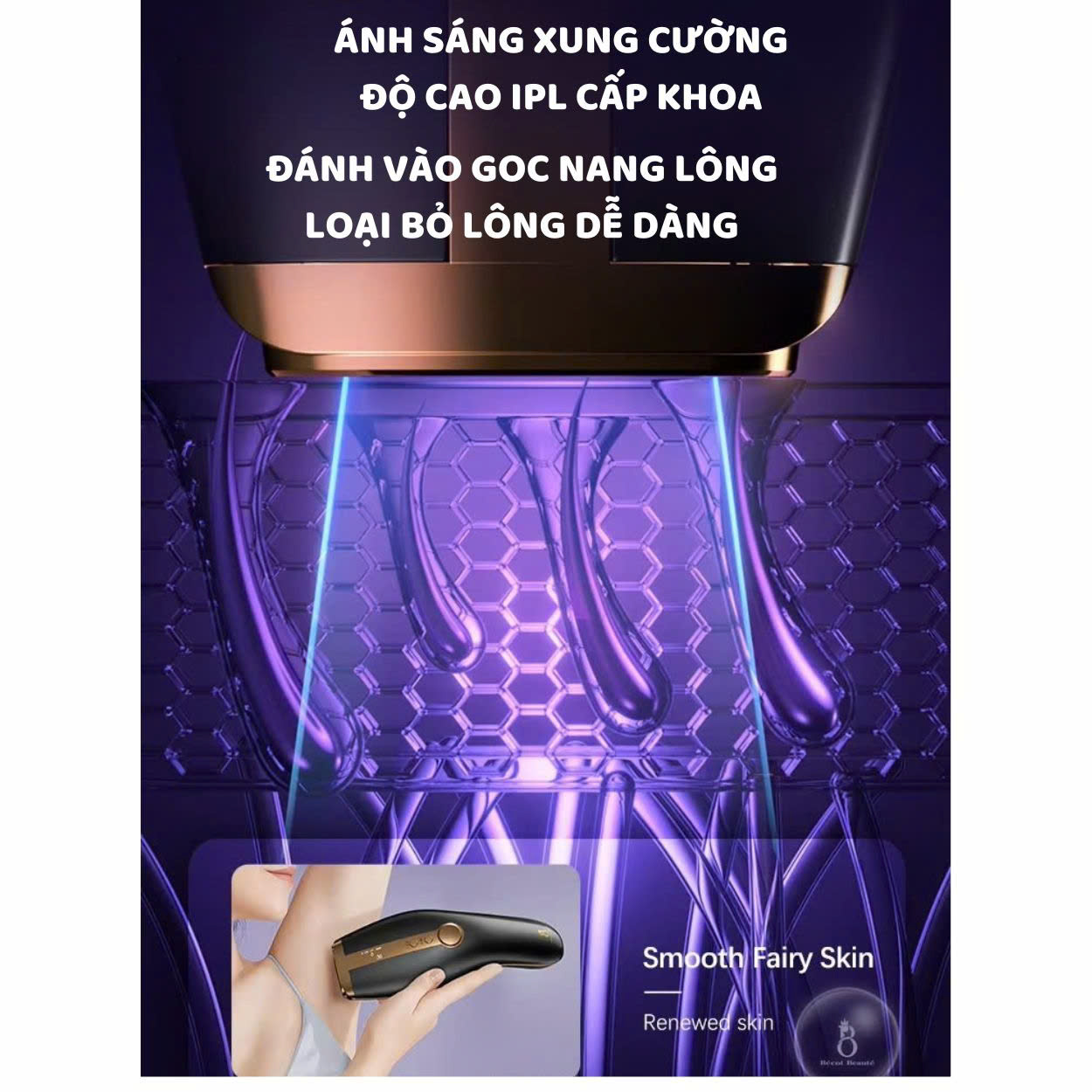 Mô tả Máy triệt lông IPL Bécot Beauté, công nghệ IPL đạt tiêu chuẩn châu âu, giúp loại bỏ lông vĩnh viễn, ENZO - 6