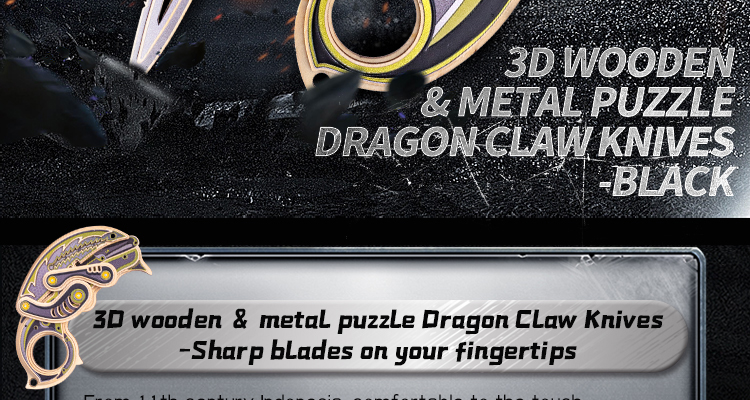 Mô tả Mô Hình Gỗ 3D Lắp Ráp MU Đồ Chơi Dragon Claw (61 mảnh, Màu Đen) MY-N018A-I - WP262 - 3