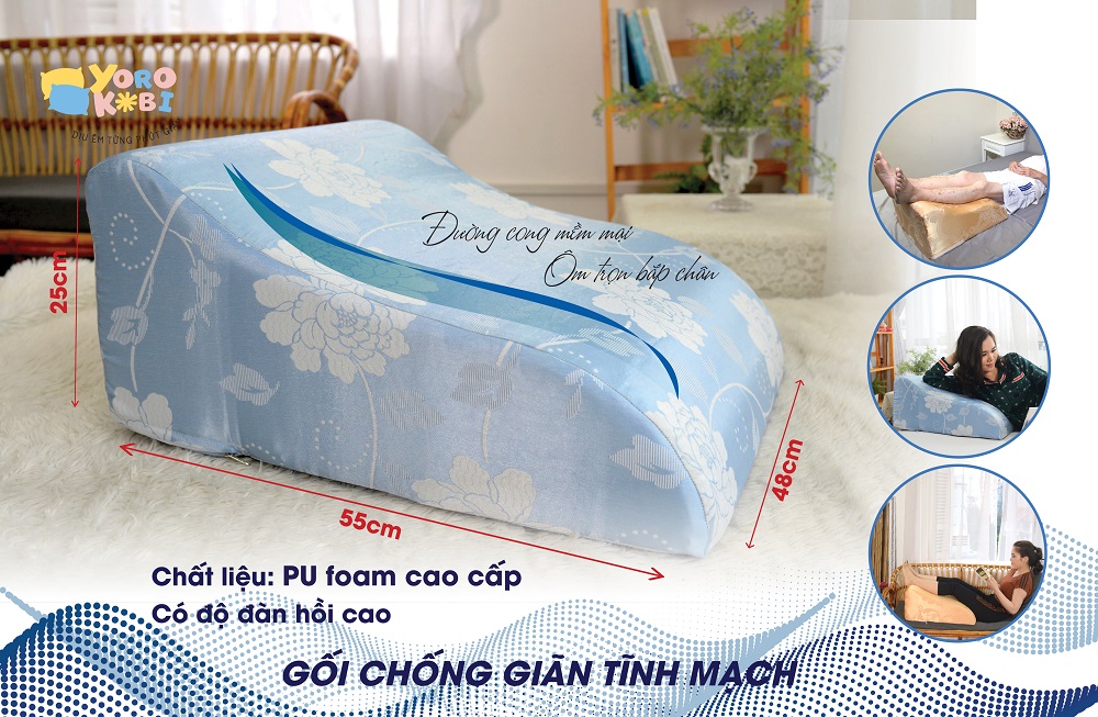 Mô tả Combo 2 gối chống giãn tĩnh mạch chân Yorokobi tùy chọn kích cỡ 25cm & 28cm - 1