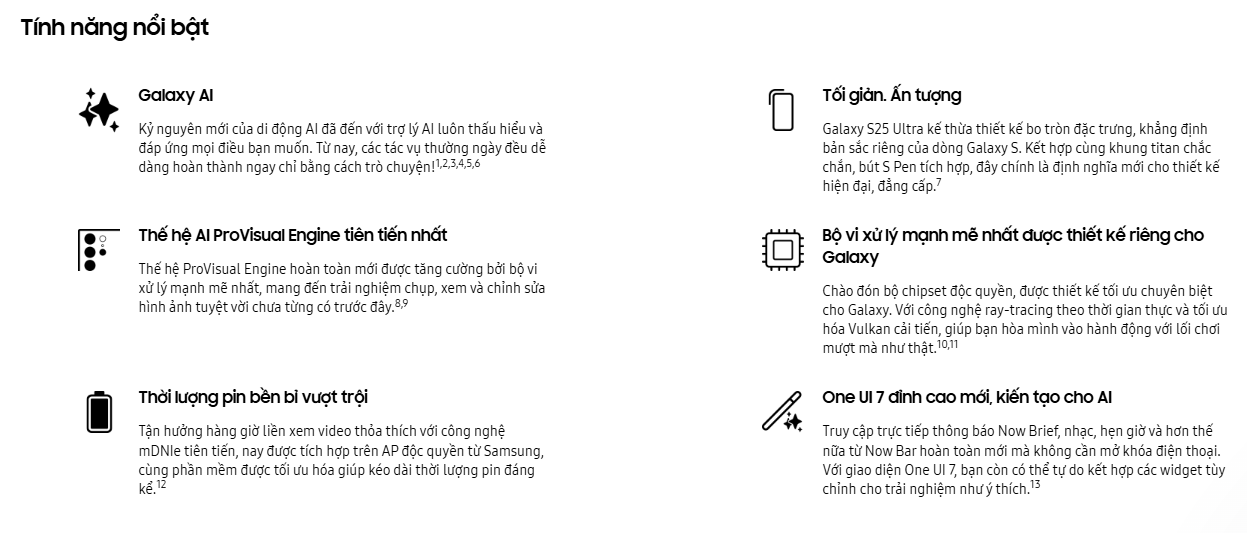 Mô tả Samsung Galaxy S25 Ultra 12GB/512GB Chính Hãng - 1