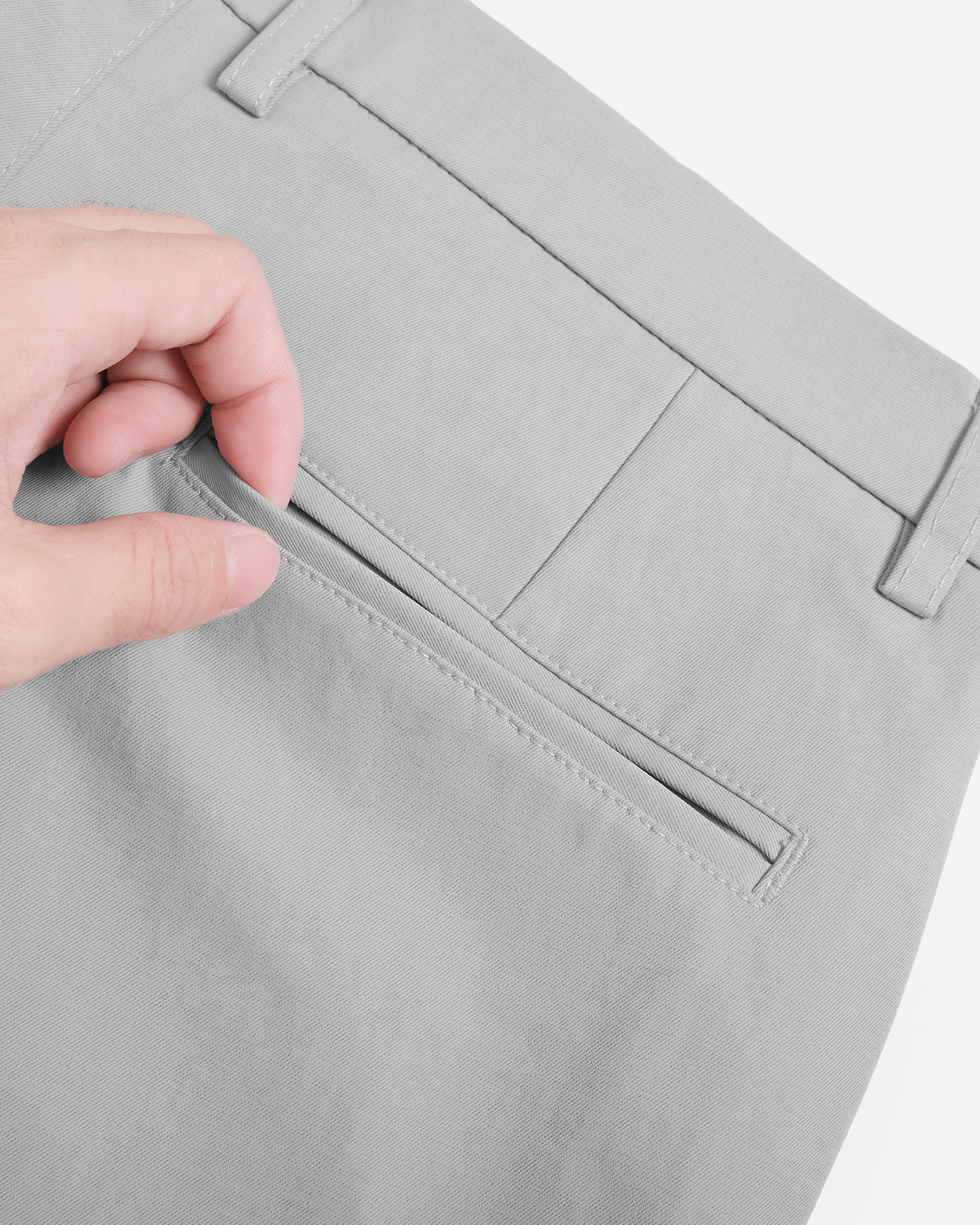 Mô tả Quần Dài Stretch Chinos chất liệu Khaki Poplin mịn mỏng thanh lịch và tinh tế LEEVUS QD05 - 5