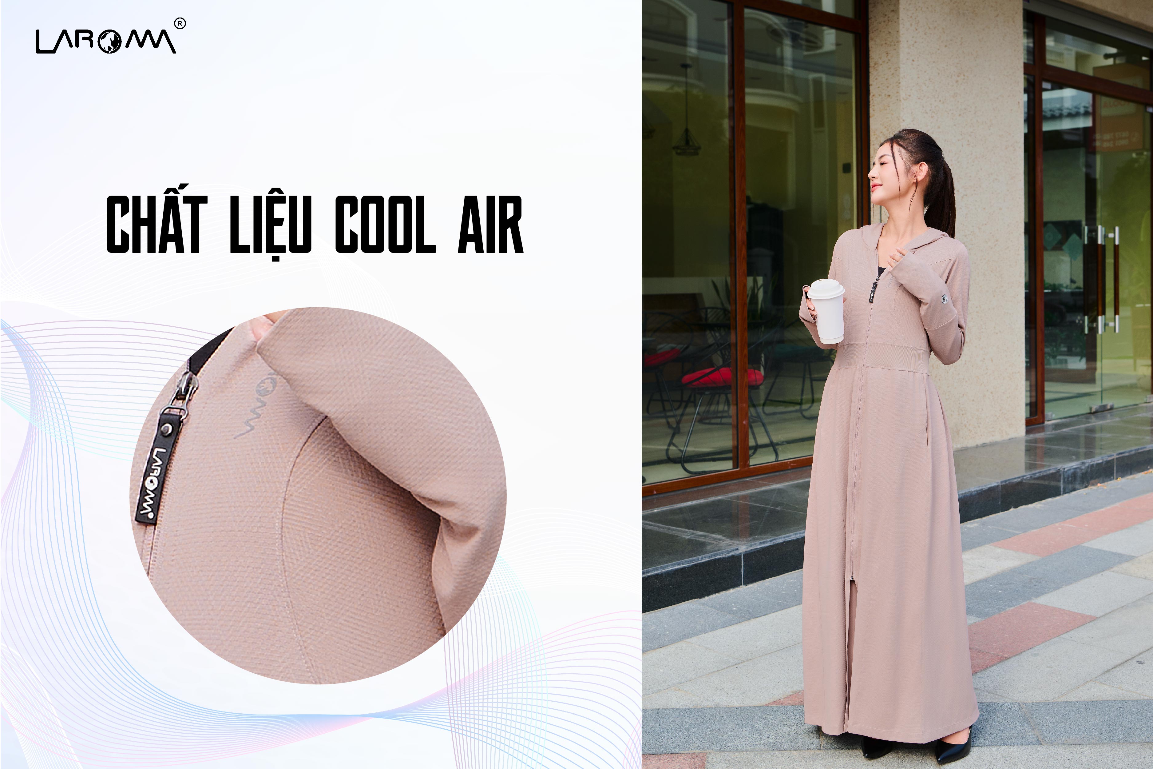 Mô tả Choàng Chống Nắng Nữ Coolair Laroma| UPF50+ | Vải Thơm | Làm Mát | Thời Trang | Đa Dụng - 2