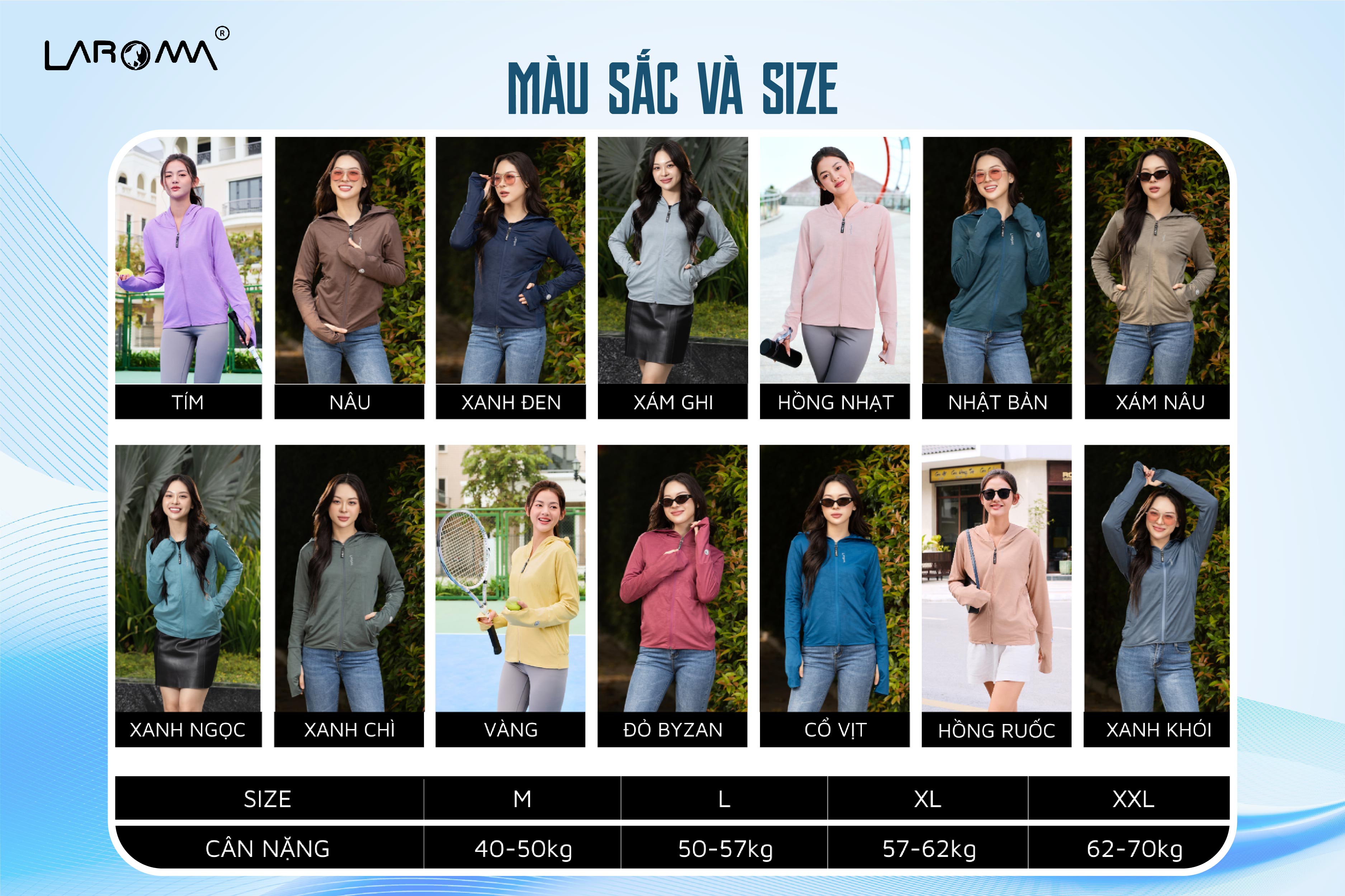 Mô tả Áo Chống Nắng Nữ 2 Lớp Dệt Laroma| UPF50+ | Vải Thơm | Làm Mát | Thời Trang | Đa Dụng - 8
