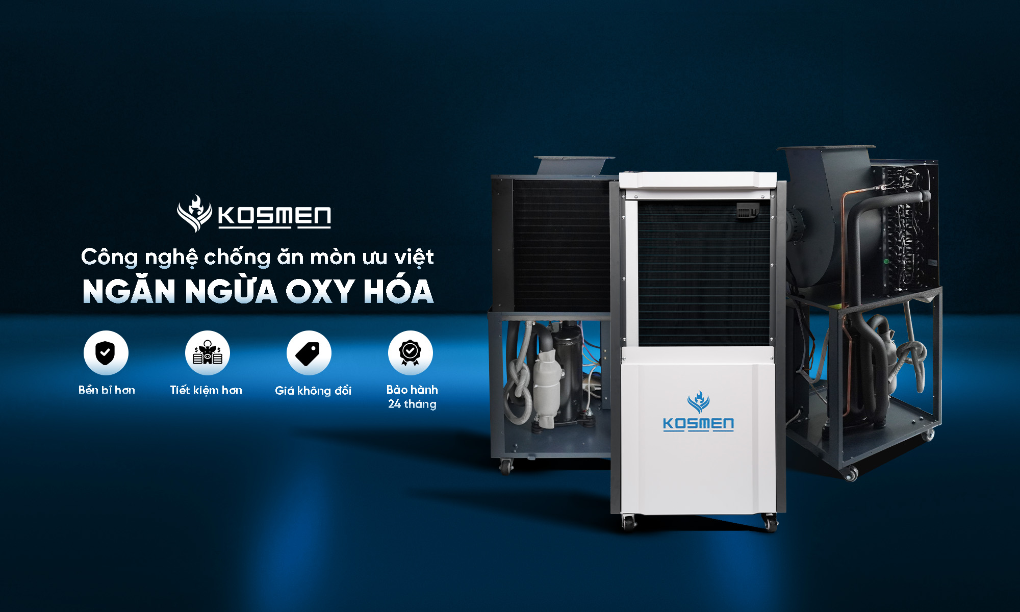Mô tả Máy Hút Ẩm Công Nghiệp Kosmen KM-150S Phù hợp diện tích 200m² - Hàng Chính Hãng Bảo Hành 24 Tháng - 2