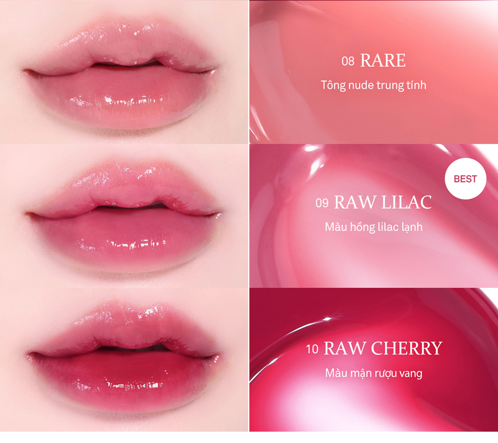 Mô tả Son Gel Tint hince Raw Glow Gel Tint (10 màu) 4ml - 8