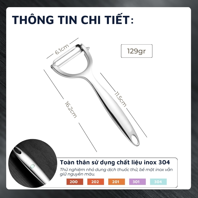 Mô tả Dụng cụ gọt vỏ, nạo sợi inox 304 DandiHome cao cấp - 4