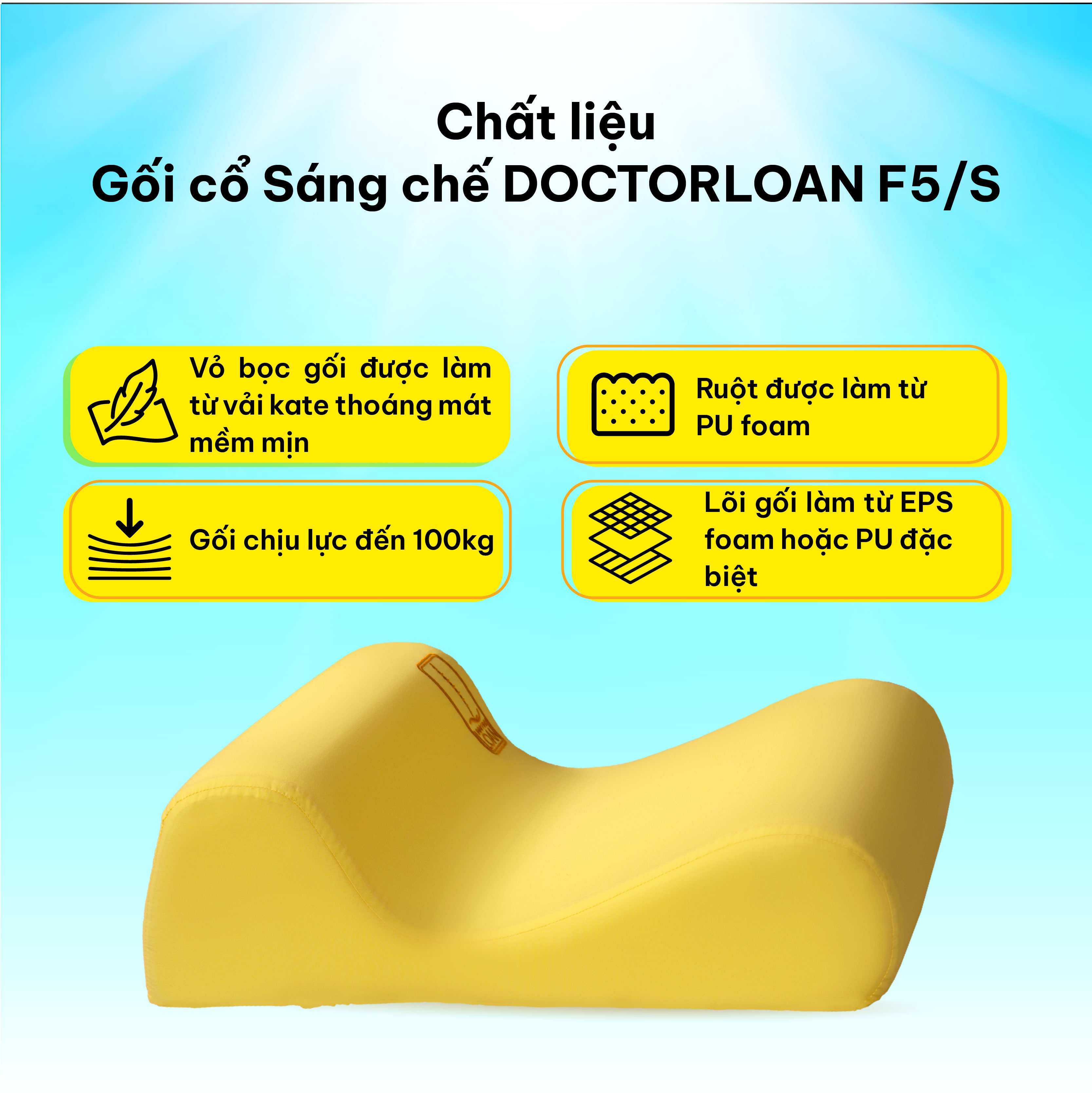 Mô tả GỐI CỔ SÁNG CHẾ F5 DoctorLoan bảo vệ đường cong sinh lý nắn chỉnh sai lệch đốt sống - 4