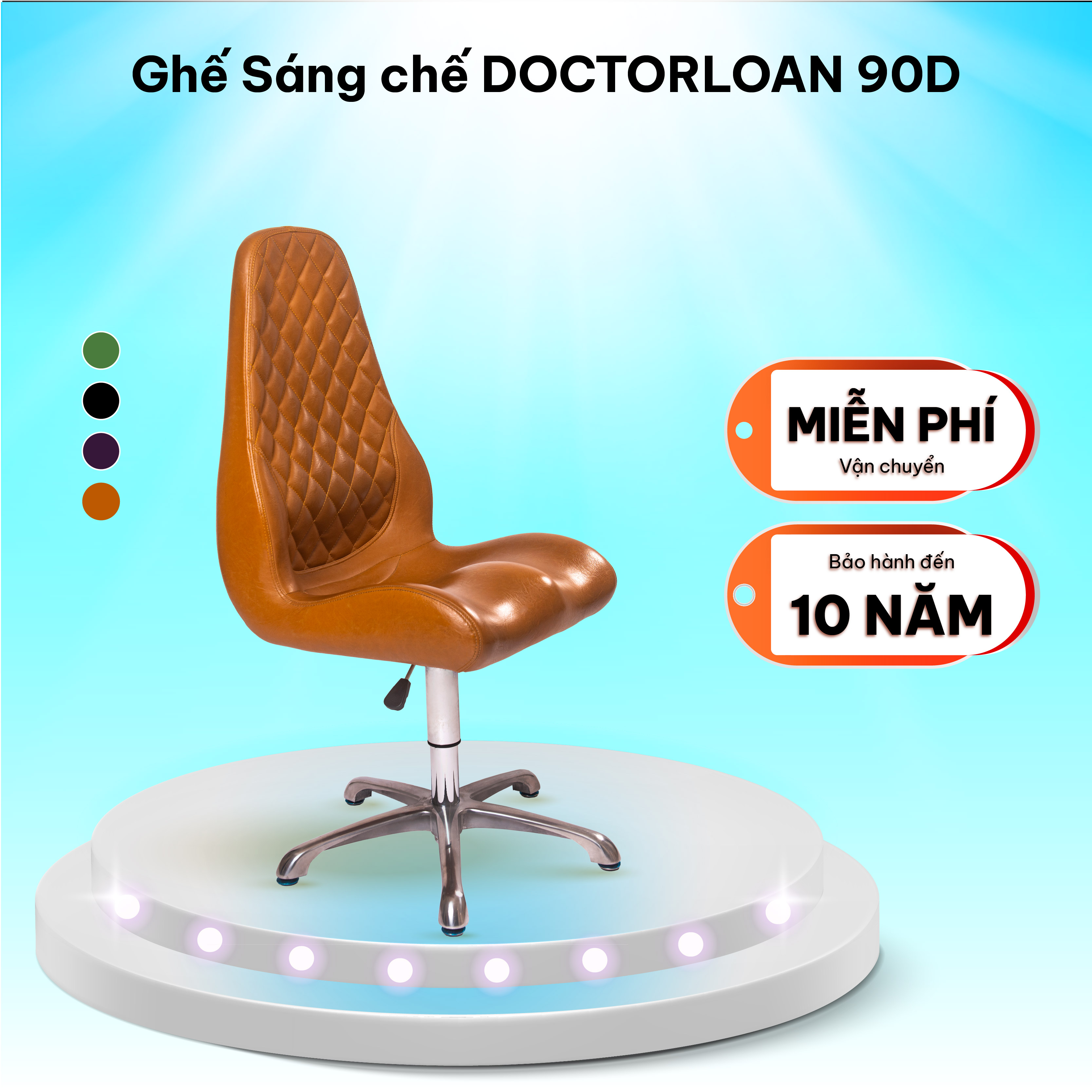 Mô tả Ghế sáng chế DoctorLoan 90D đệm dày giữ dáng ngồi chuẩn hỗ trợ nắn chỉnh cột sống - 1