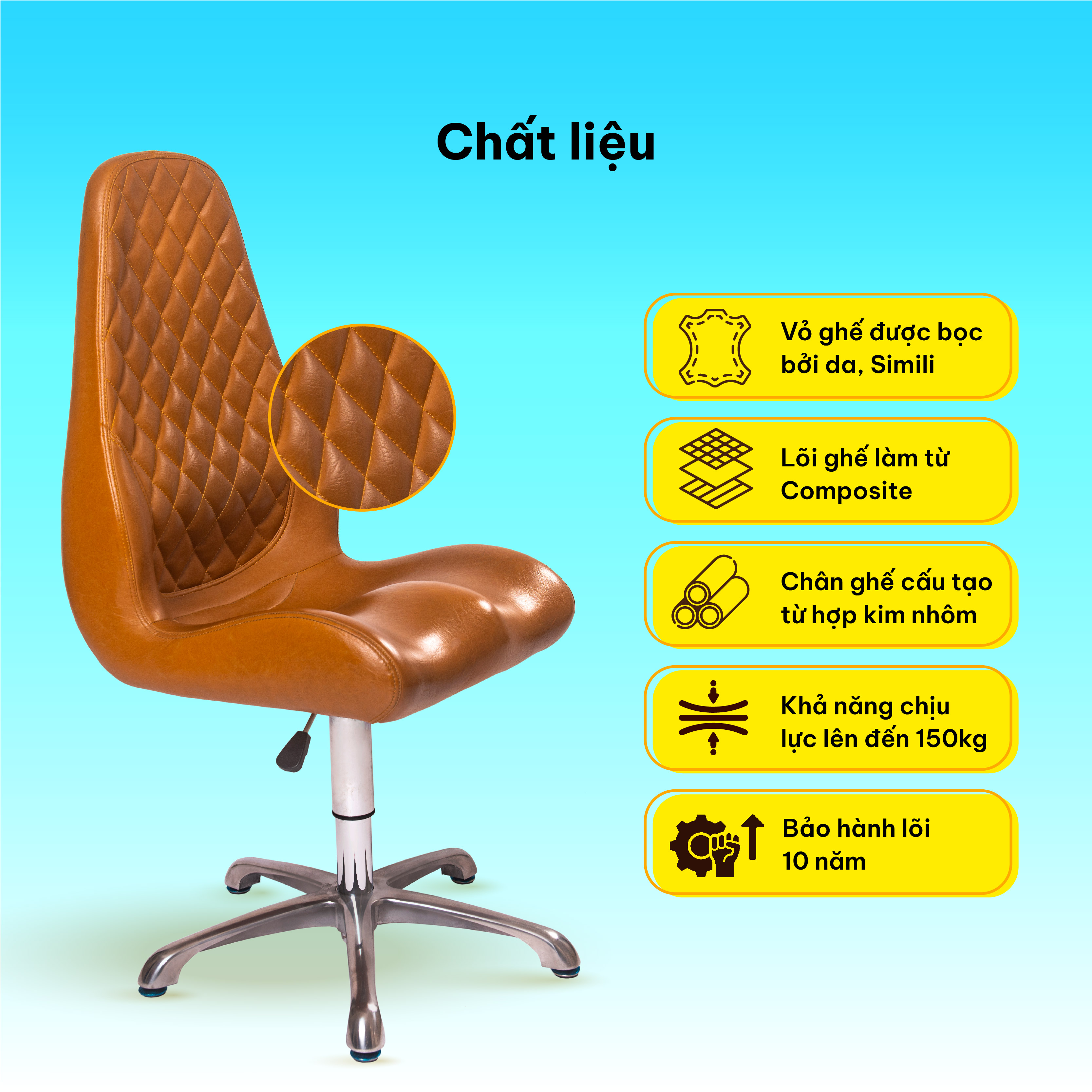 Mô tả Ghế sáng chế DoctorLoan 90D đệm dày giữ dáng ngồi chuẩn hỗ trợ nắn chỉnh cột sống - 4