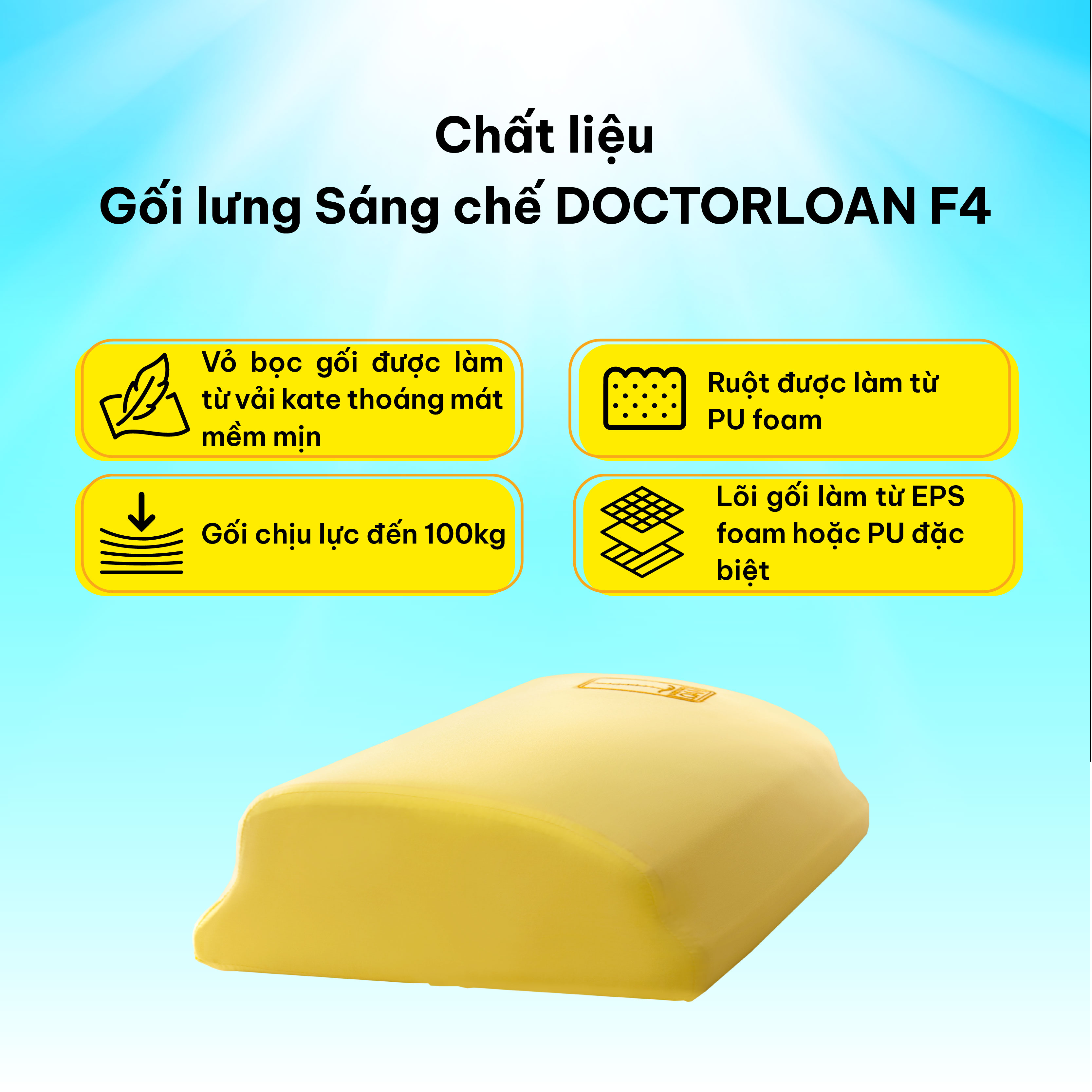 Mô tả Gối lưng DOCTORLOAN F4 hỗ trợ nắn chỉnh sai lệch đốt sống lưng và ngực - 5