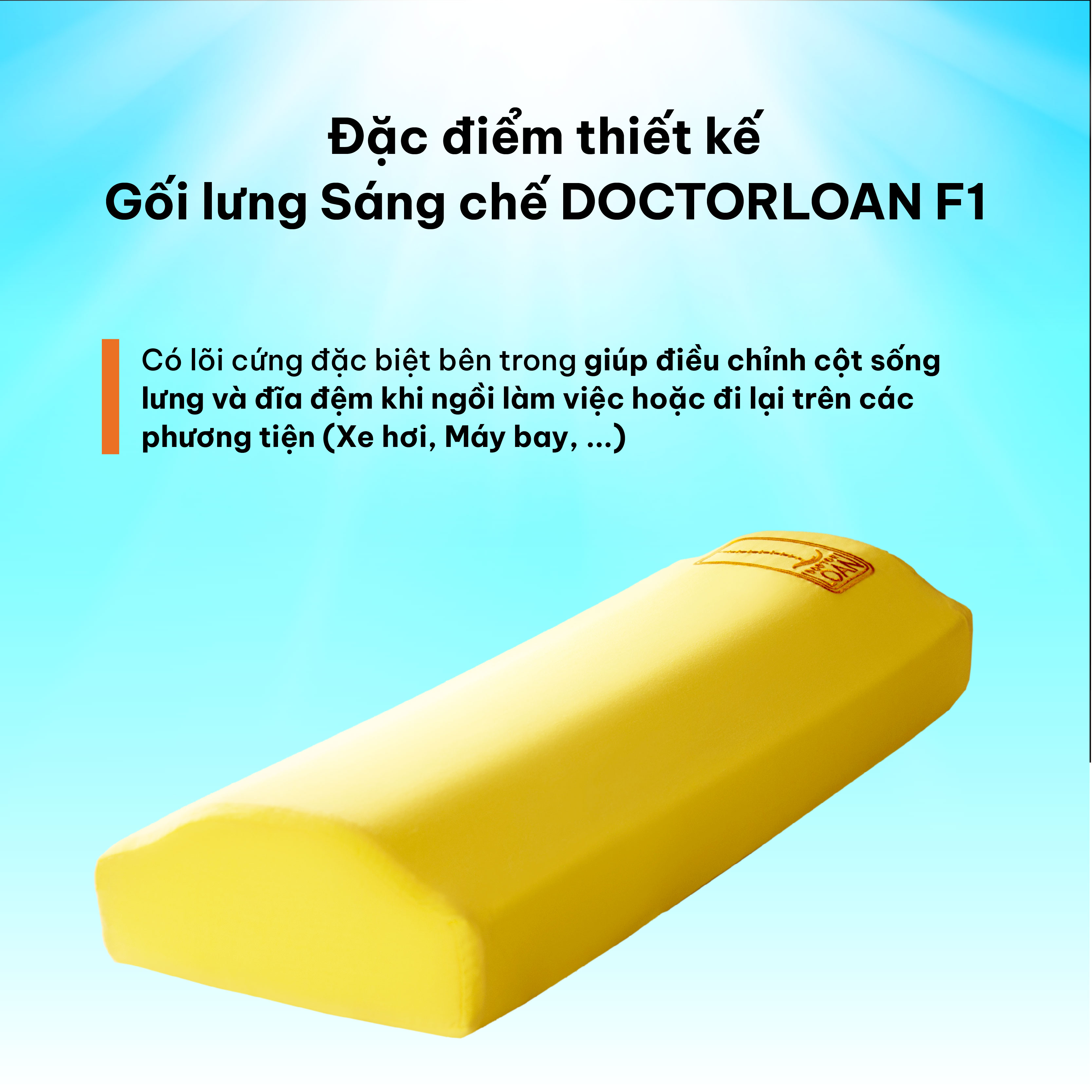 Mô tả Gối lưng sáng chế DoctorLoan F1 hỗ trợ nắn chỉnh đốt sống lưng ngực - 2