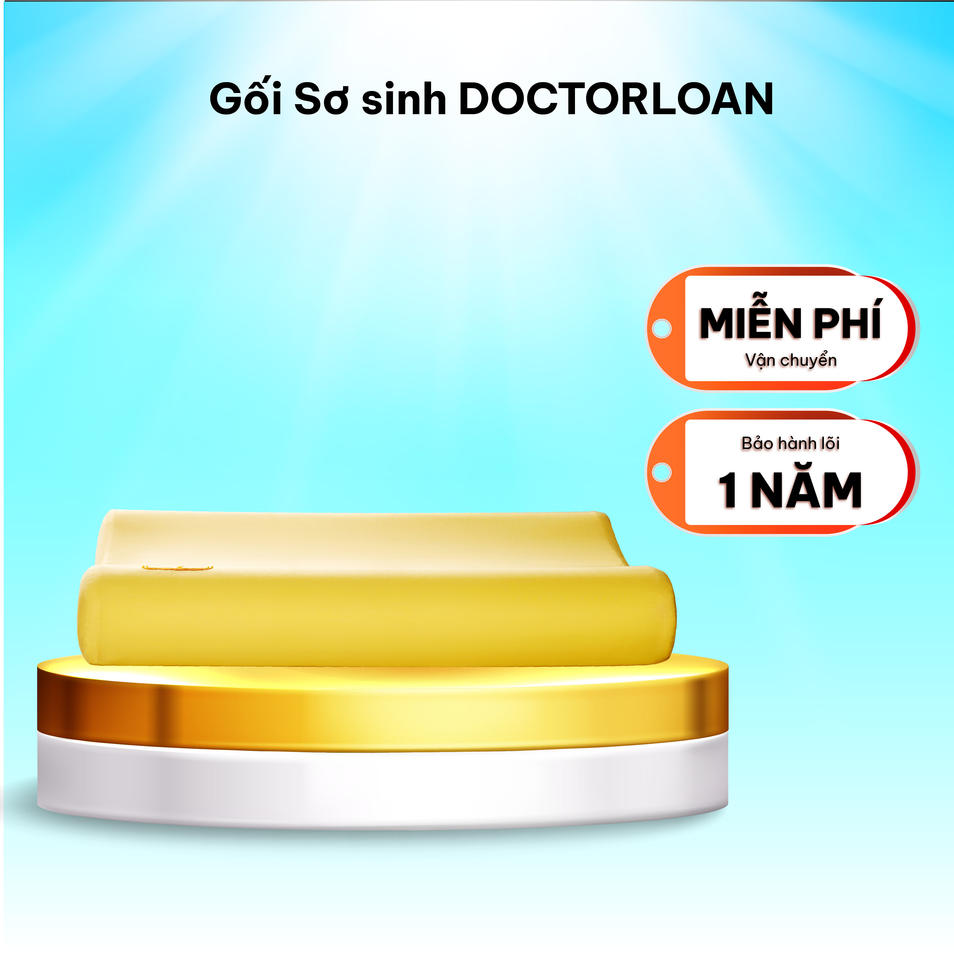 Mô tả Gối sơ sinh DOCTORLOAN bảo vệ cột sống cổ cho bé từ 0 -1 tuổi - 1