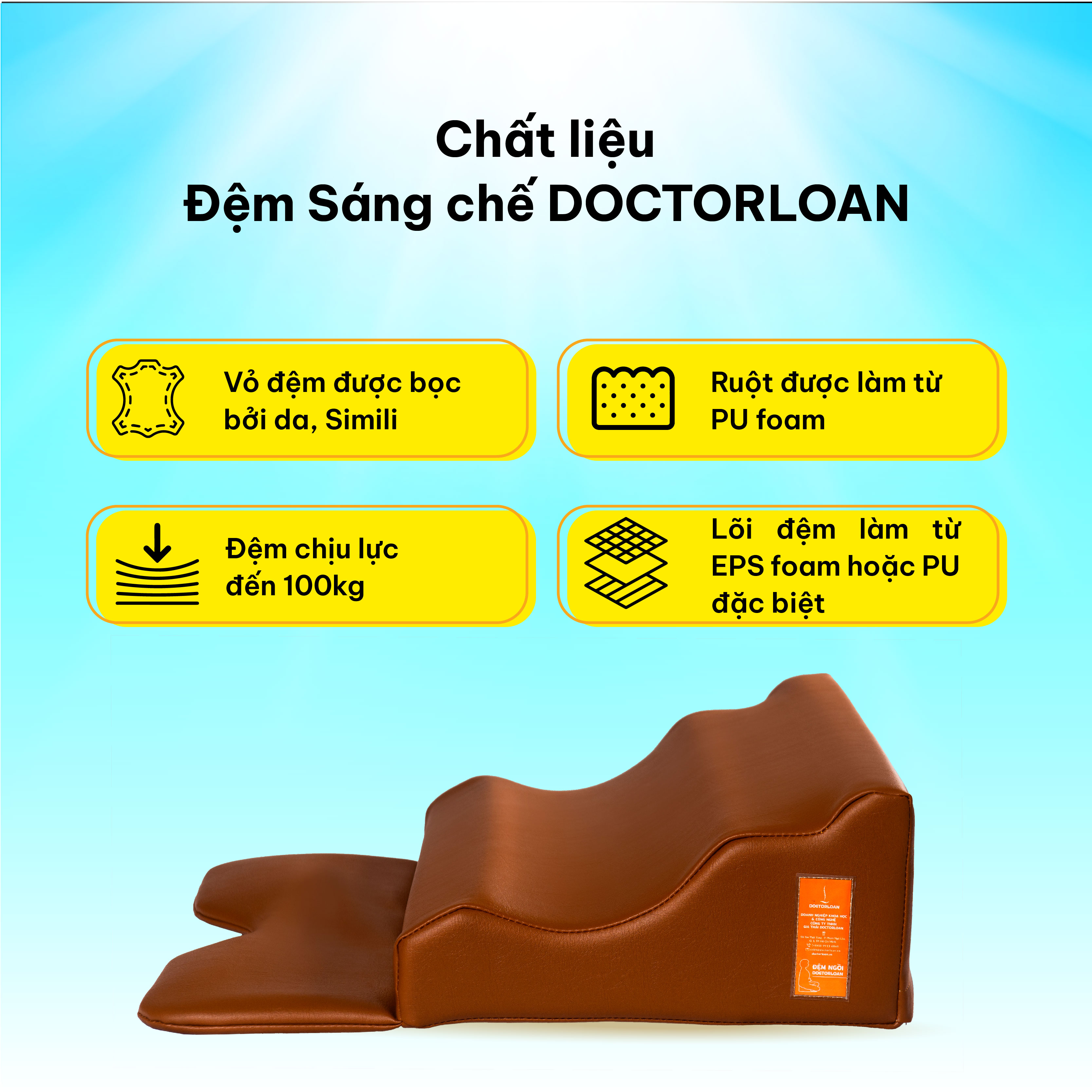 Mô tả Đệm ngồi thiền DoctorLoan giữ dáng ngồi hỗ trợ nắn chỉnh cột sống - 5