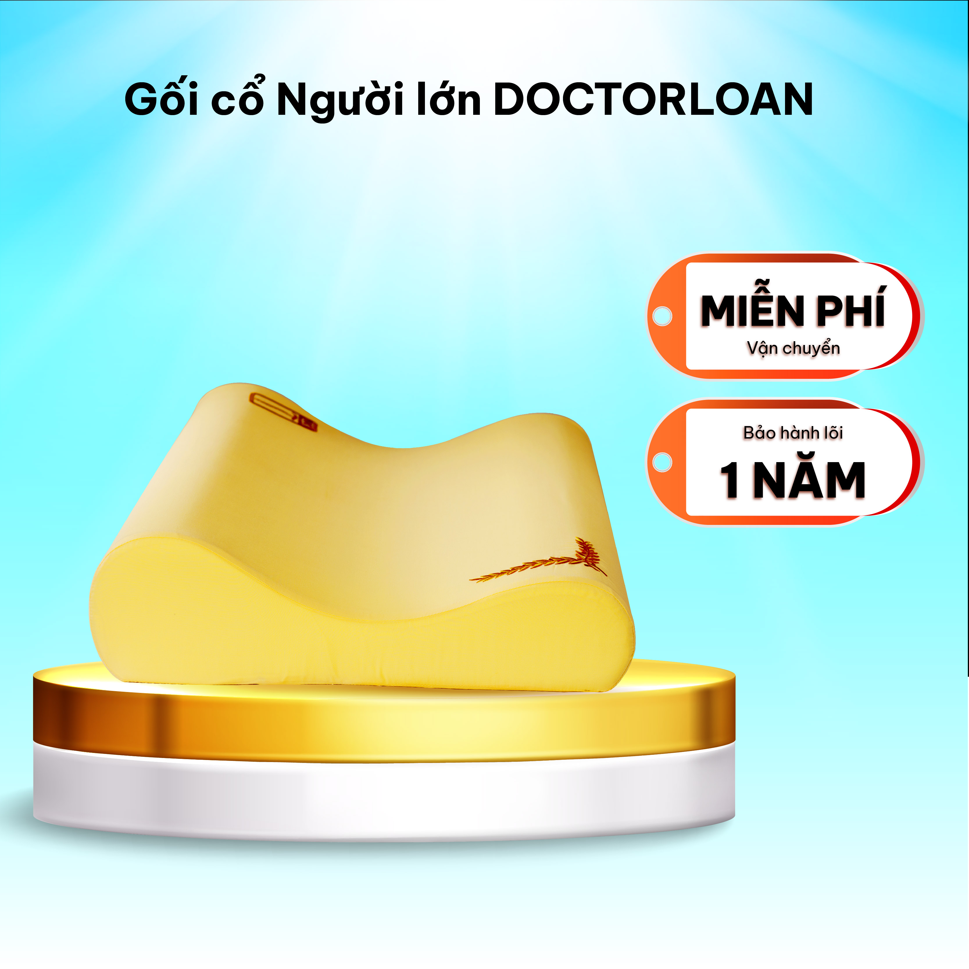 Mô tả Gối cổ người lớn DOCTORLOAN giữ đường cong sinh lý bảo vệ cột sống cổ - 1