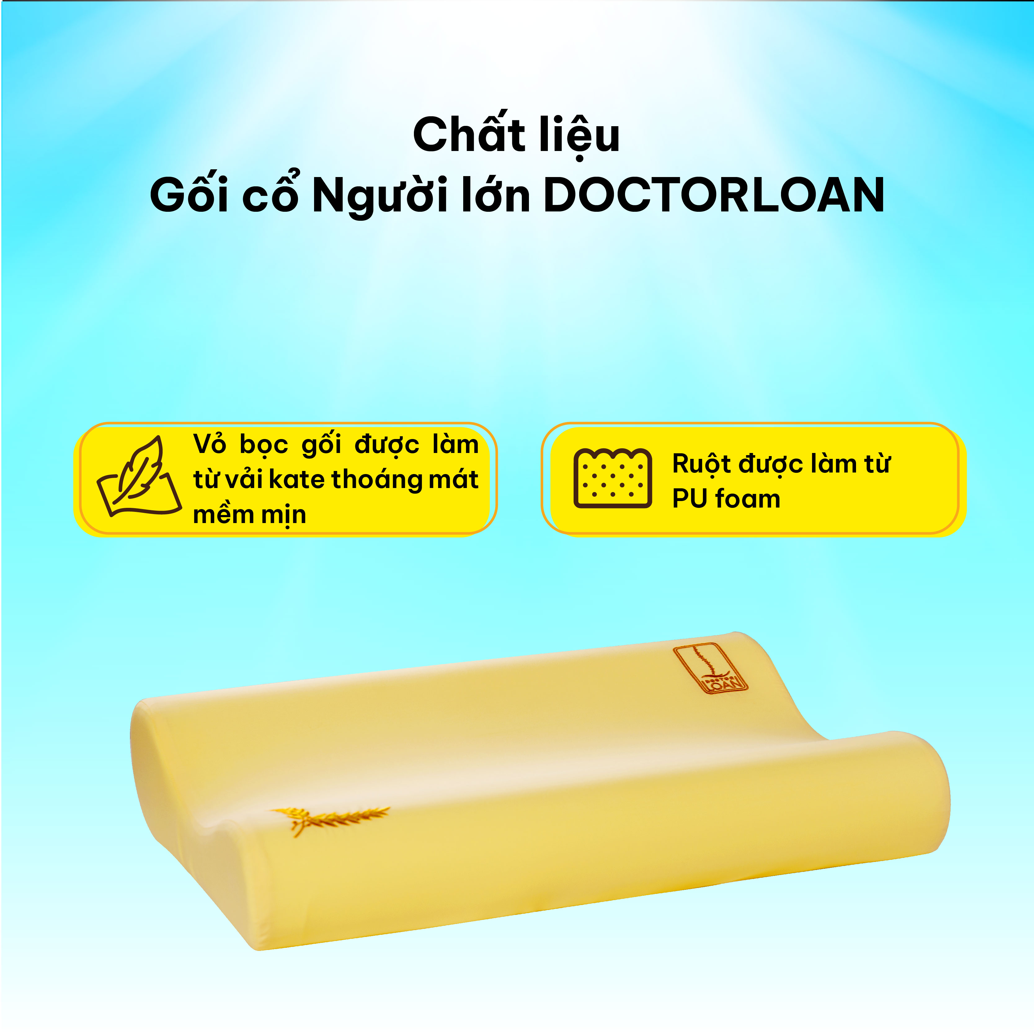 Mô tả Gối cổ người lớn DOCTORLOAN giữ đường cong sinh lý bảo vệ cột sống cổ - 4