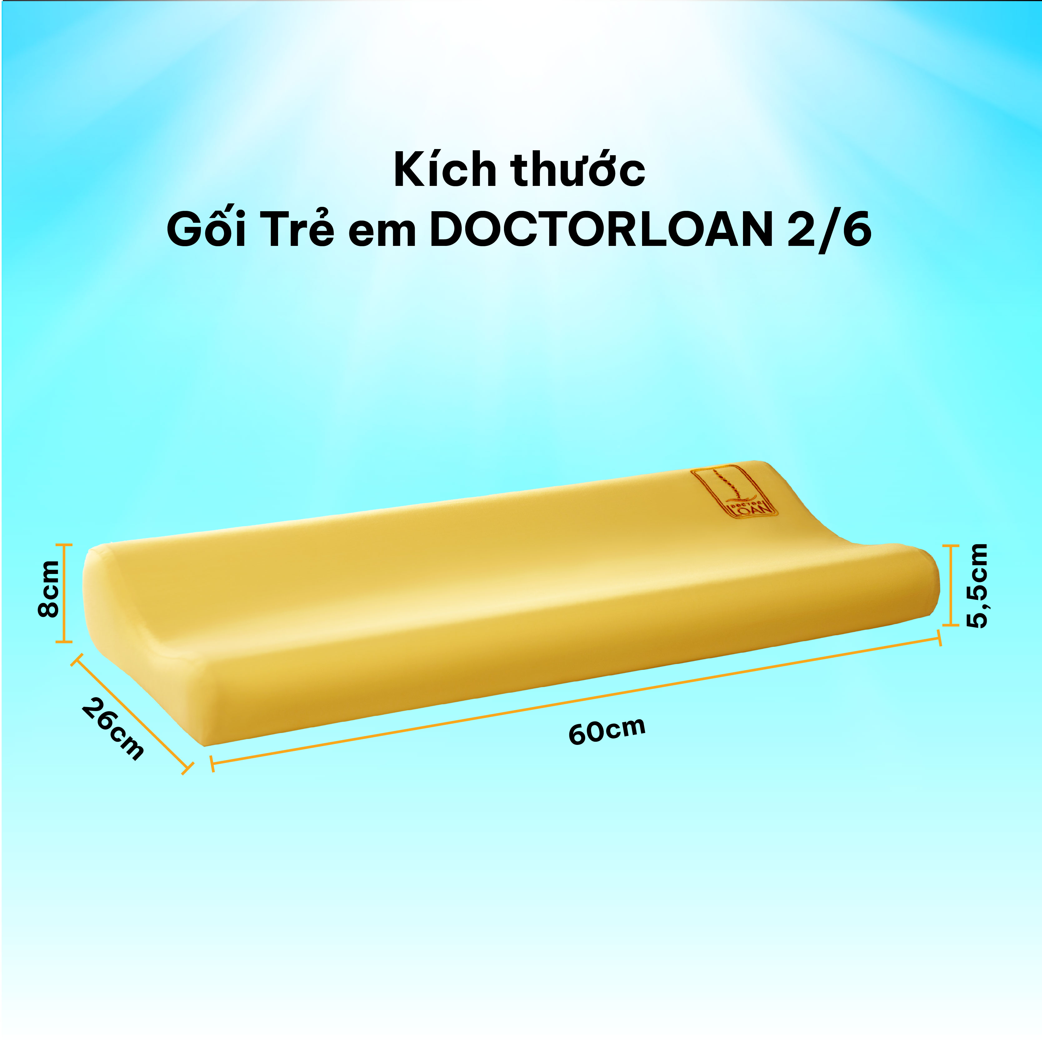 Mô tả Gối cổ trẻ em DOCTORLOAN bảo vệ đường cong sinh lý cổ cho trẻ từ 2-10 tuổi - 5