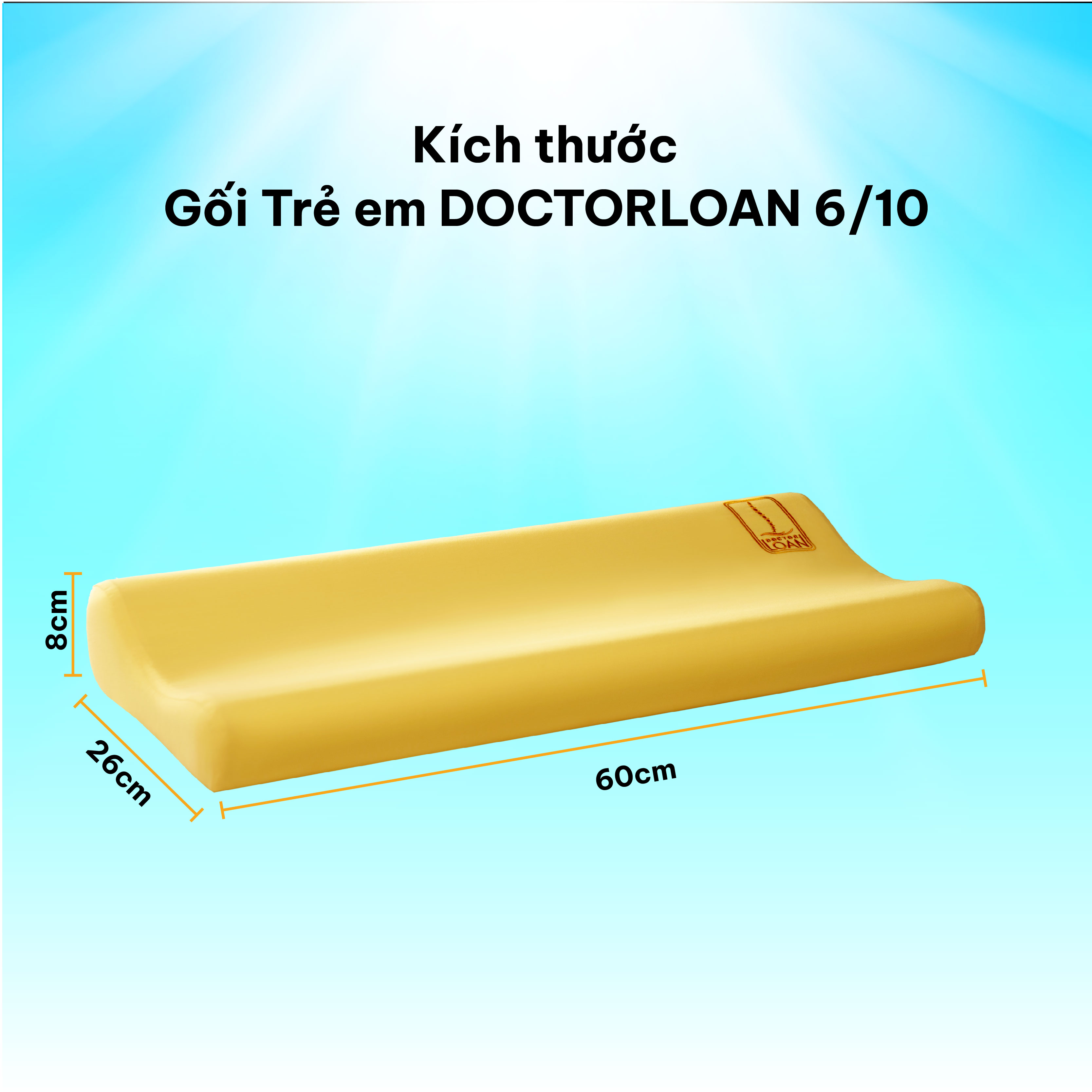 Mô tả Gối cổ trẻ em DOCTORLOAN bảo vệ đường cong sinh lý cổ cho trẻ từ 2-10 tuổi - 6