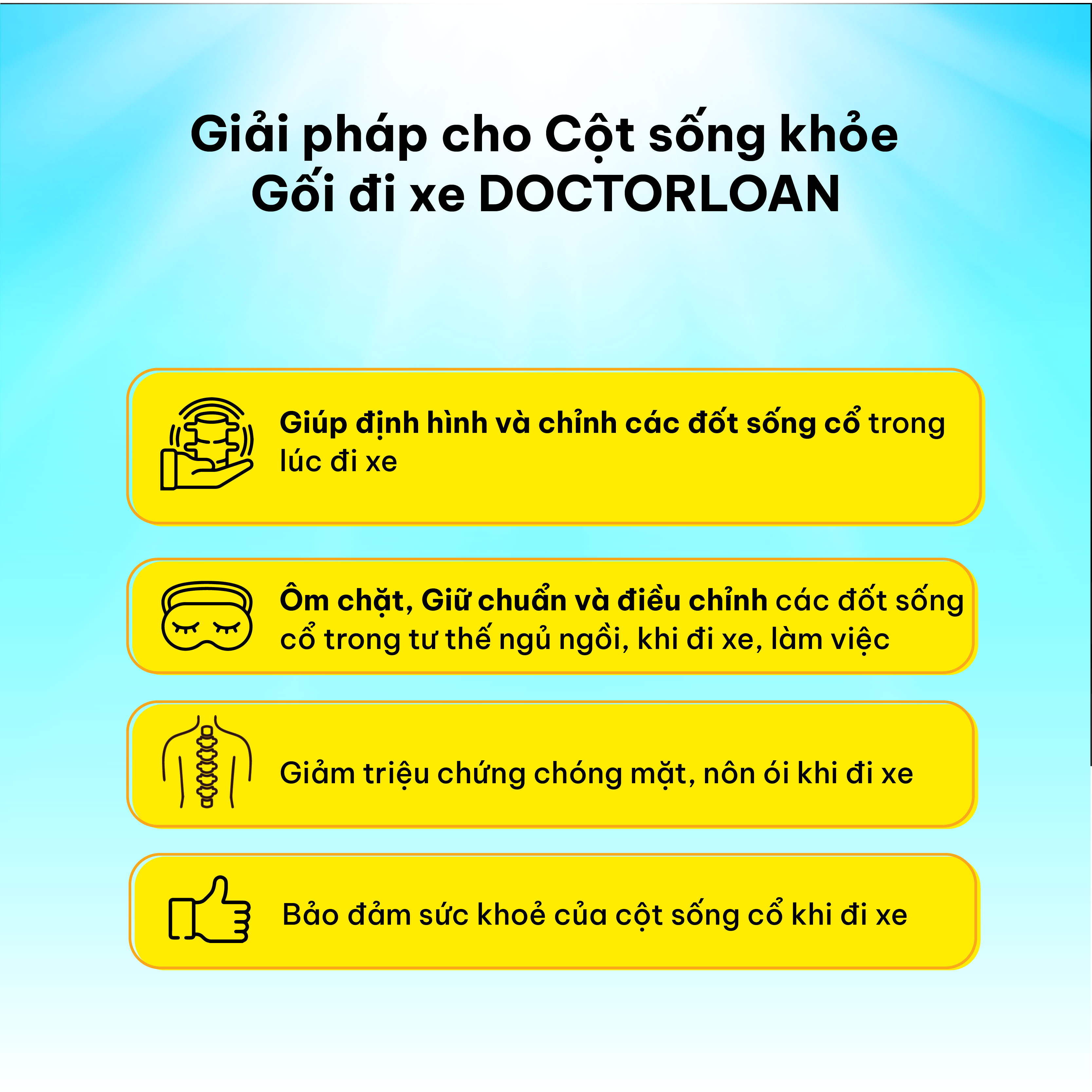 Mô tả Gối cổ đi xe DoctorLoan giữ cấu trúc cổ không bị lệch vẹo - 2