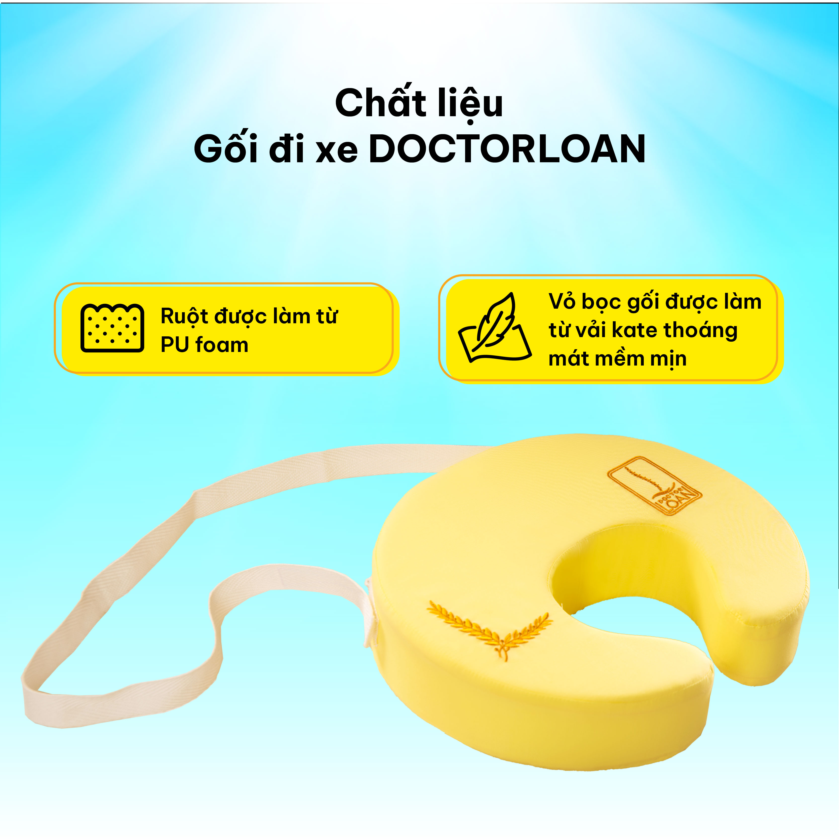 Mô tả Gối cổ đi xe DoctorLoan giữ cấu trúc cổ không bị lệch vẹo - 4