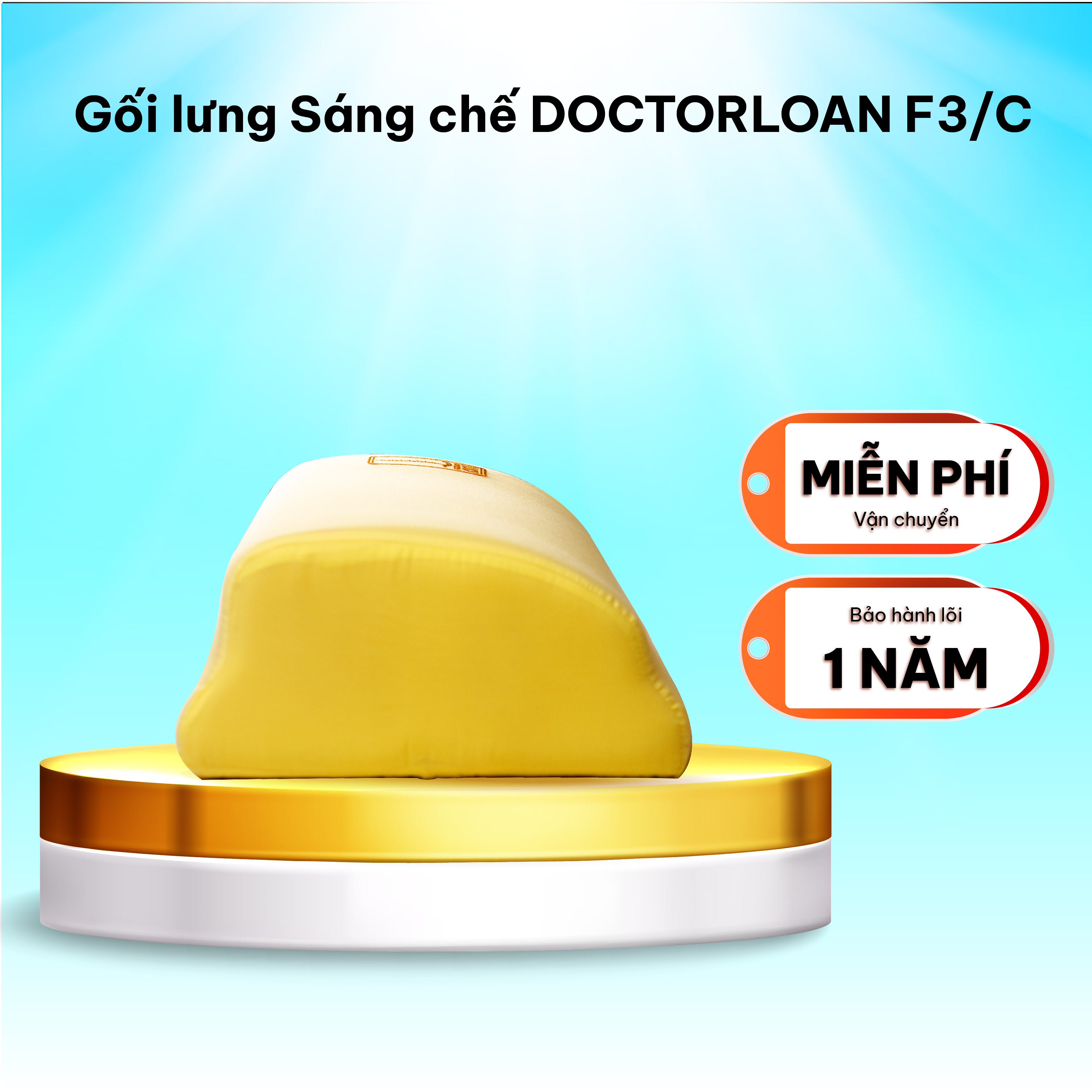 Mô tả Gối lưng F3 DOCTORLOAN hỗ trợ nắn chỉnh đốt sống ngực và lưng - 1