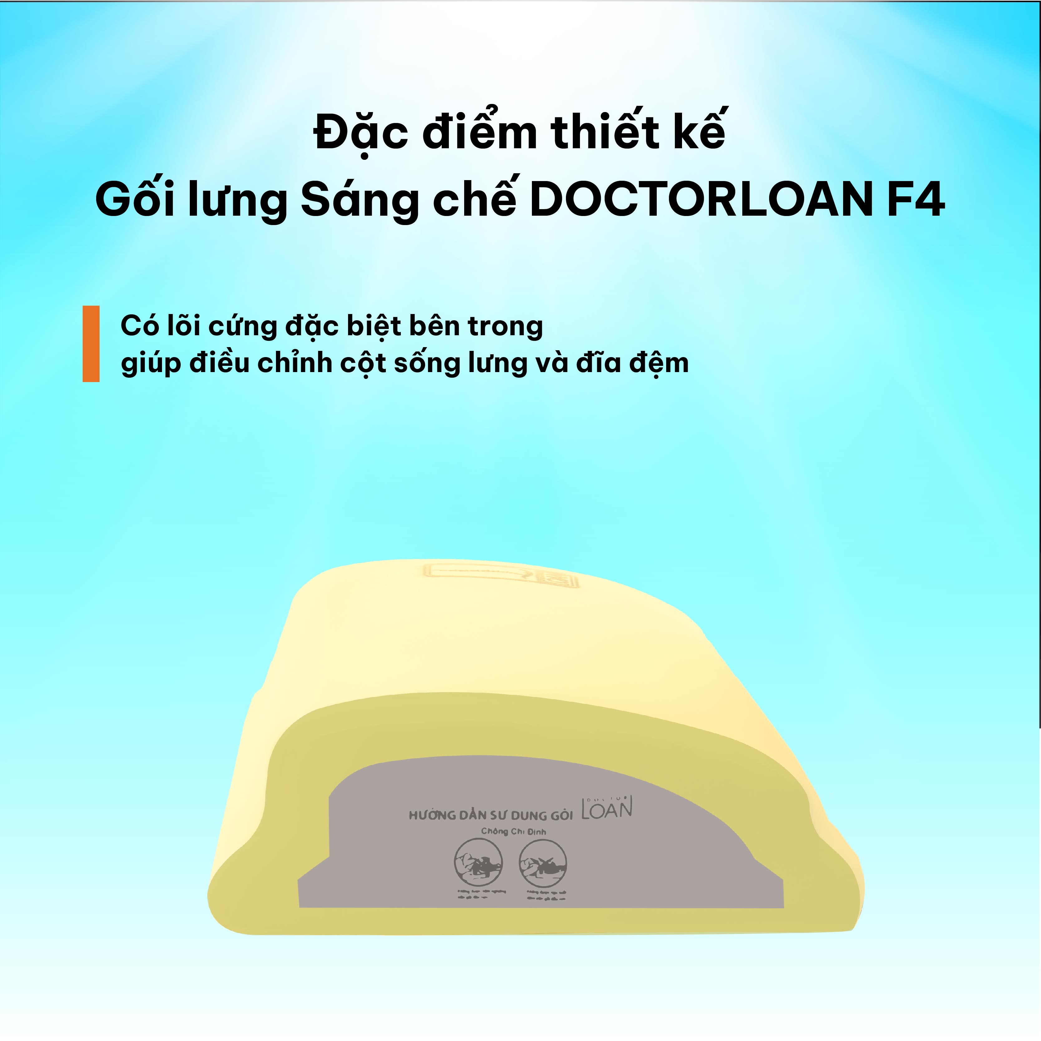 Mô tả Combo gối sáng chế DOCTORLOAN hỗ trợ nắn chỉnh cột sống bảo vệ đường cong sinh lý - 6
