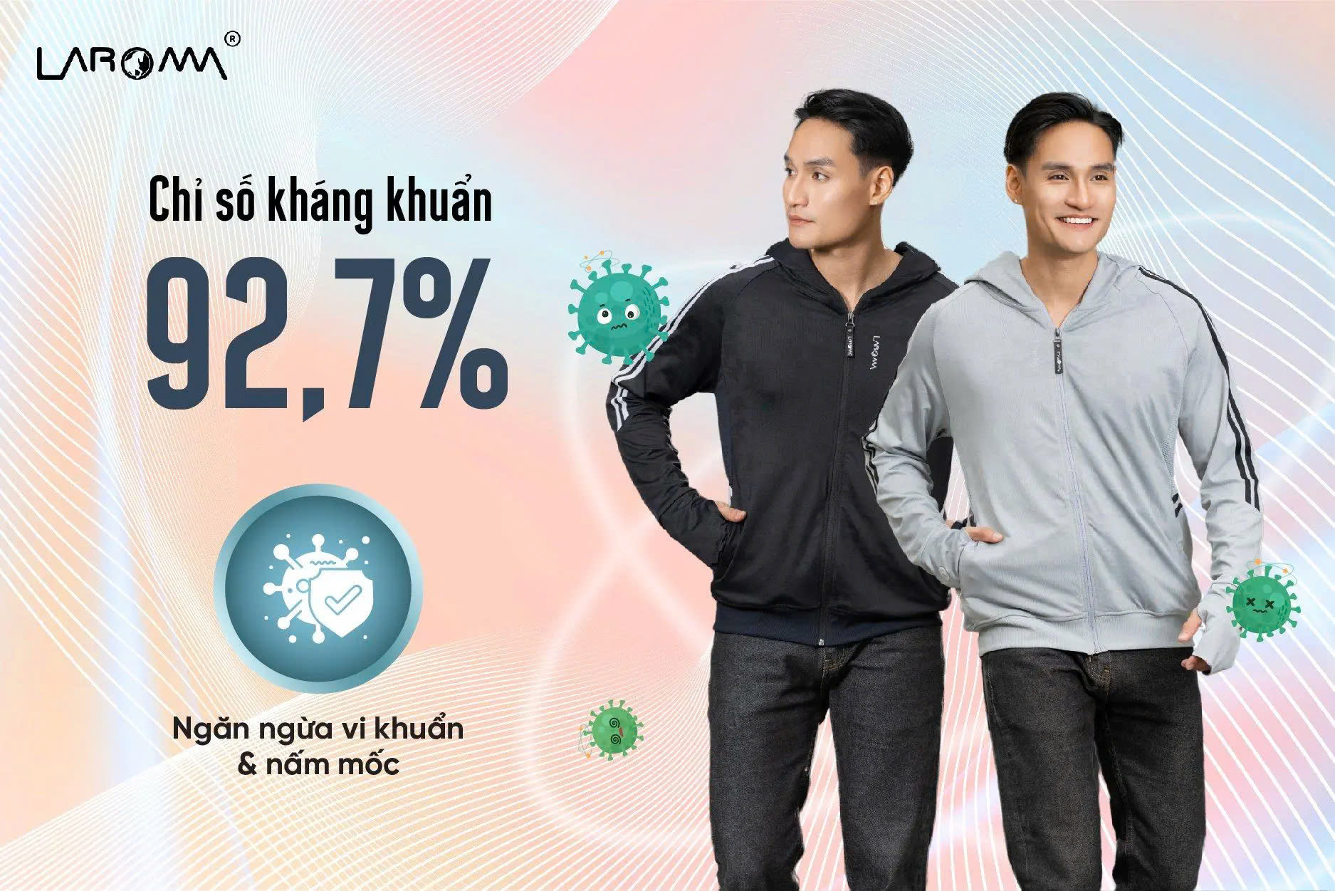 Mô tả Áo Chống Nắng Nam 2 Lớp Dệt Laroma| UPF50+ | Vải Thơm | Làm Mát | Thời Trang | Đa Dụng - 3