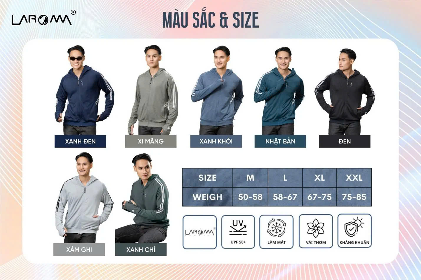 Mô tả Áo Chống Nắng Nam 2 Lớp Dệt Laroma| UPF50+ | Vải Thơm | Làm Mát | Thời Trang | Đa Dụng - 9