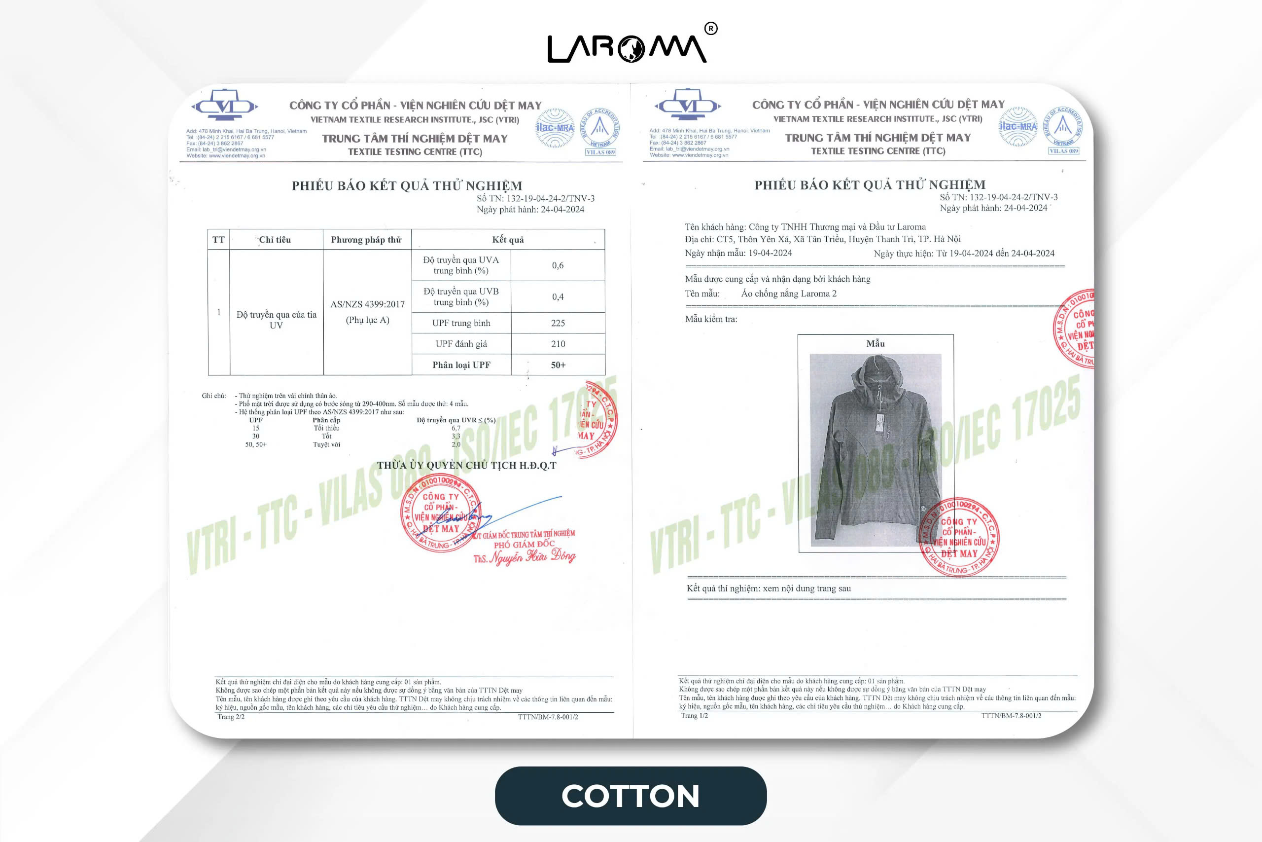 Mô tả Choàng Chống Nắng Nữ Cotton Laroma| UPF50+ | Vải Thơm | Làm Mát | Thời Trang | Đa Dụng - 1