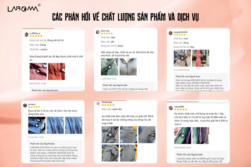 Phản hồi của khách hàng về áo Laroma