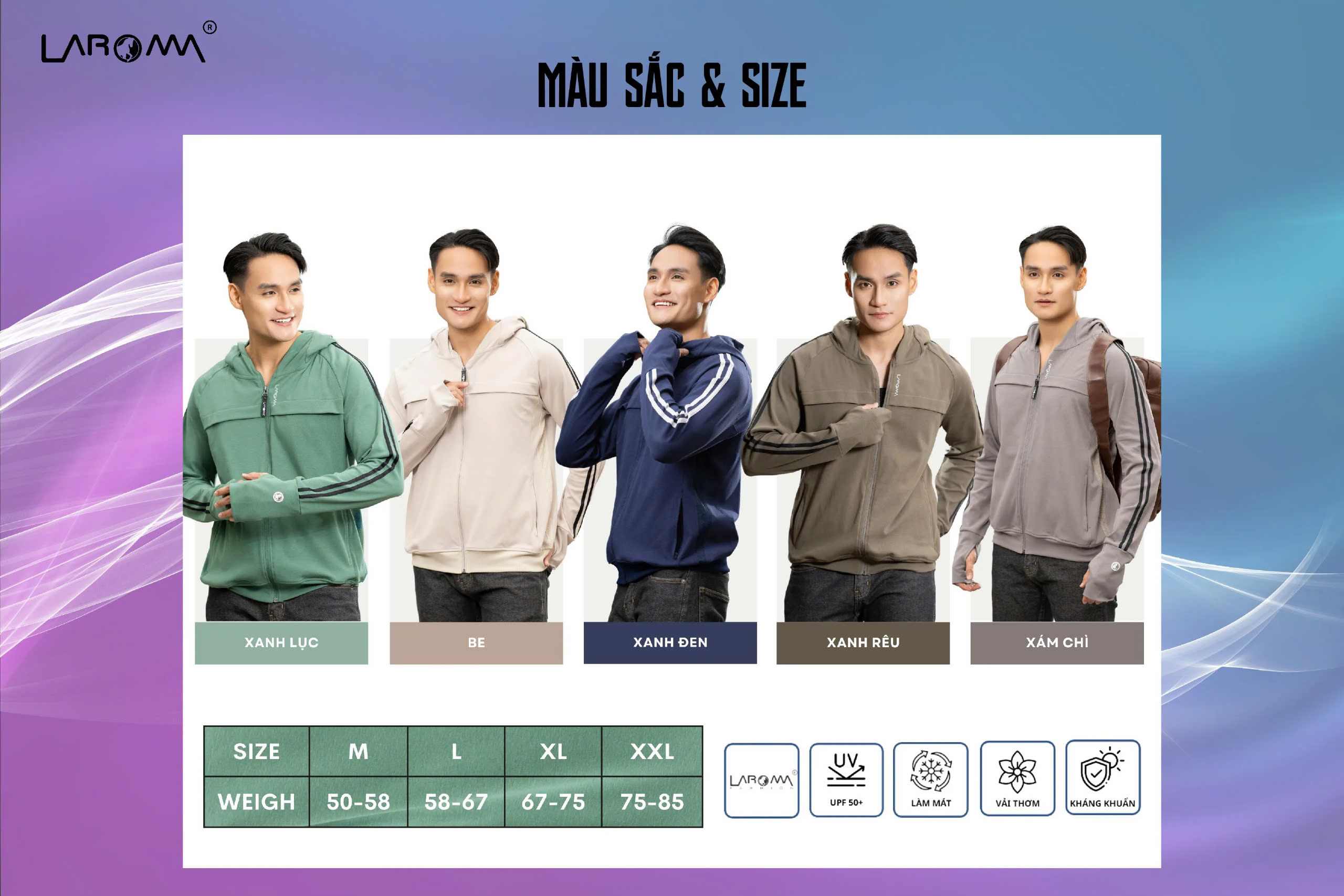 Mô tả Áo Chống Nắng Nam Cotton Laroma| UPF50+ | Vải Thơm | Làm Mát | Thời Trang | Đa Dụng - 9