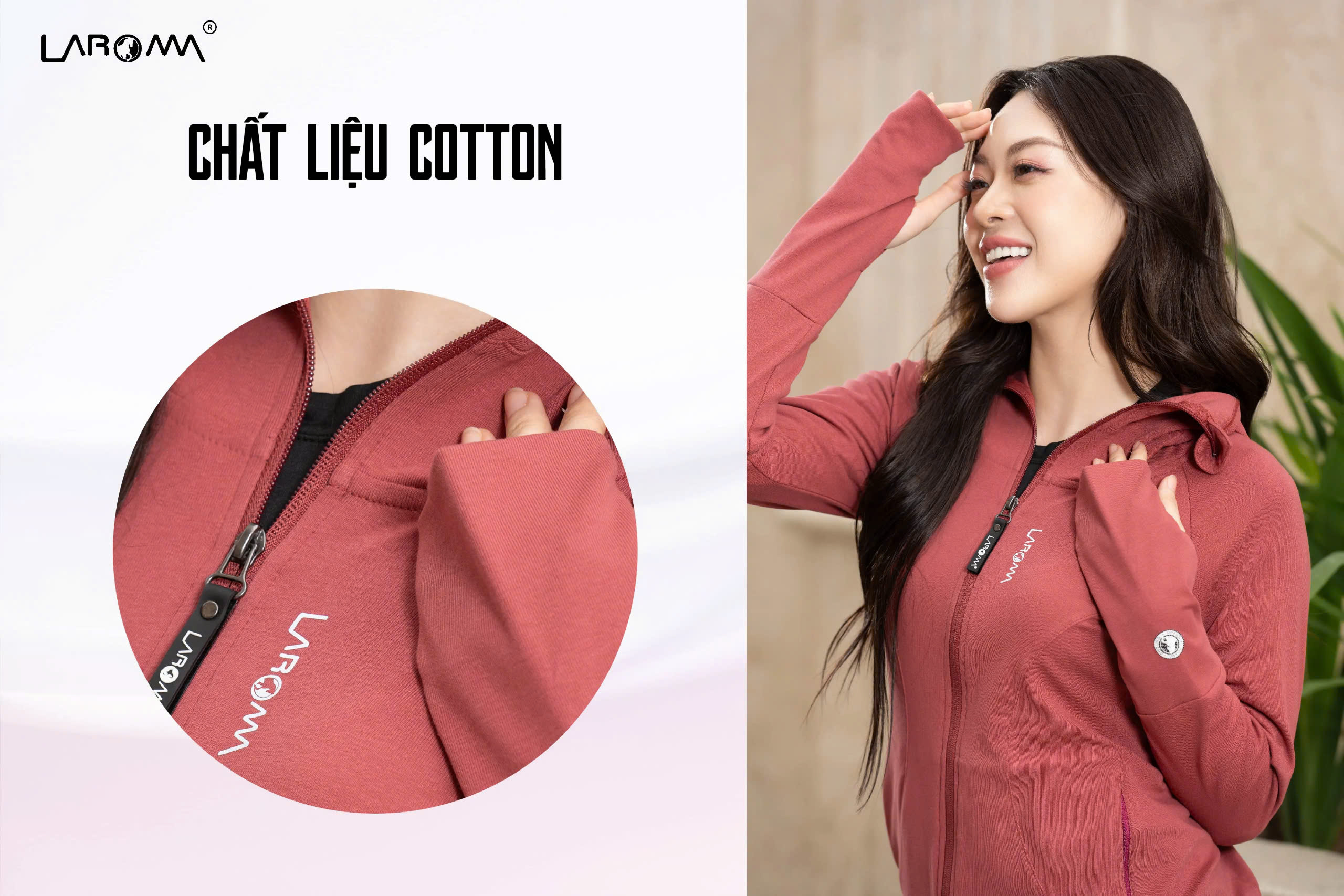 Mô tả Áo Chống Nắng Nữ Cotton Laroma| UPF50+ | Vải Thơm | Làm Mát | Thời Trang | Đa Dụng - 2