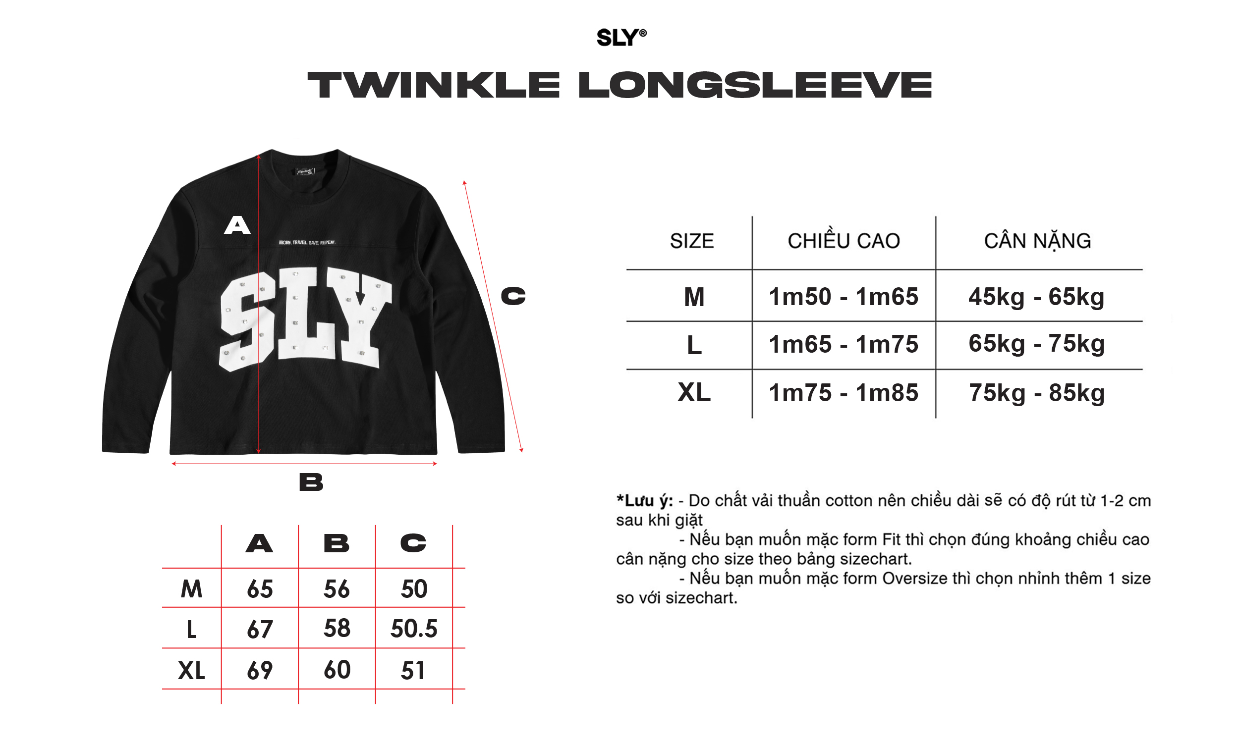 Mô tả Áo thun tay dài SLY Twinkle - Black White - 1