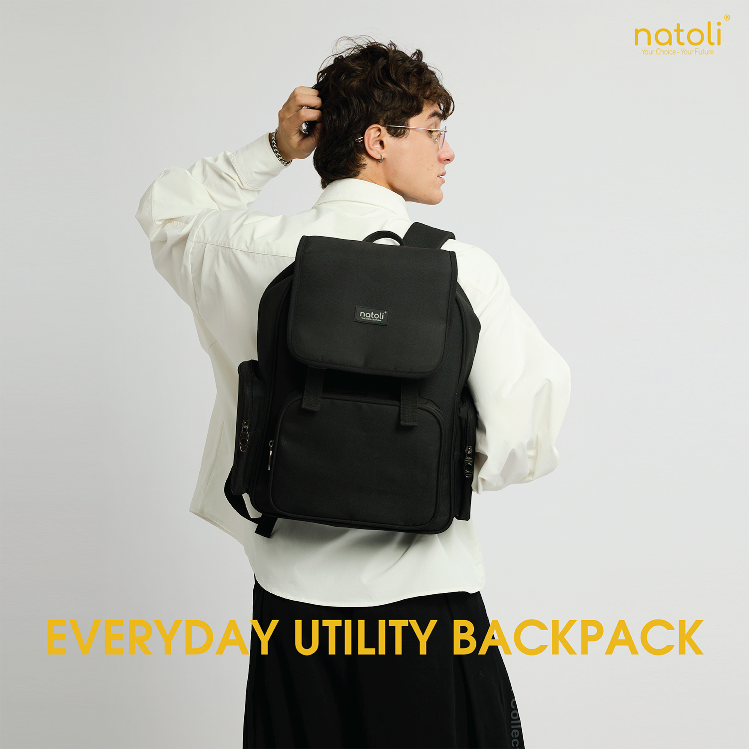 Mô tả Balo thời trang nam nữ NATOLI chống nước, nhiều ngăn đựng laptop đi học cao cấp - BST Everyday Utility Backpack B19 - 3