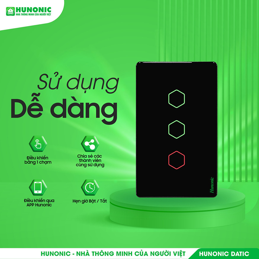 Sơ đồ đấu dây công tắc Hunonic Datic HNSW02M
