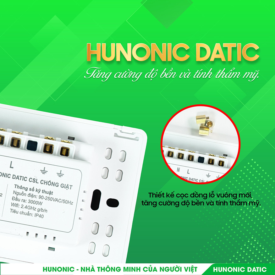 Công tắc Hunonic Datic trên tường
