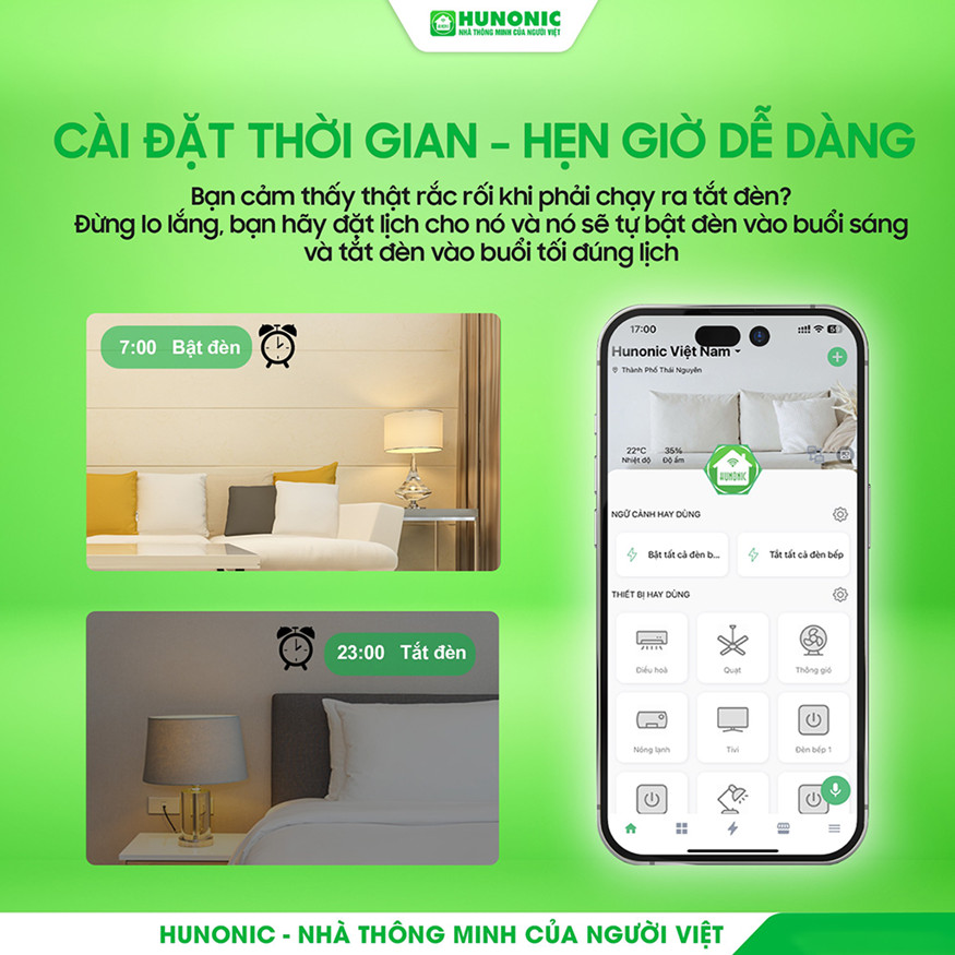 Công tắc Hunonic Datic 2in1 chi tiết