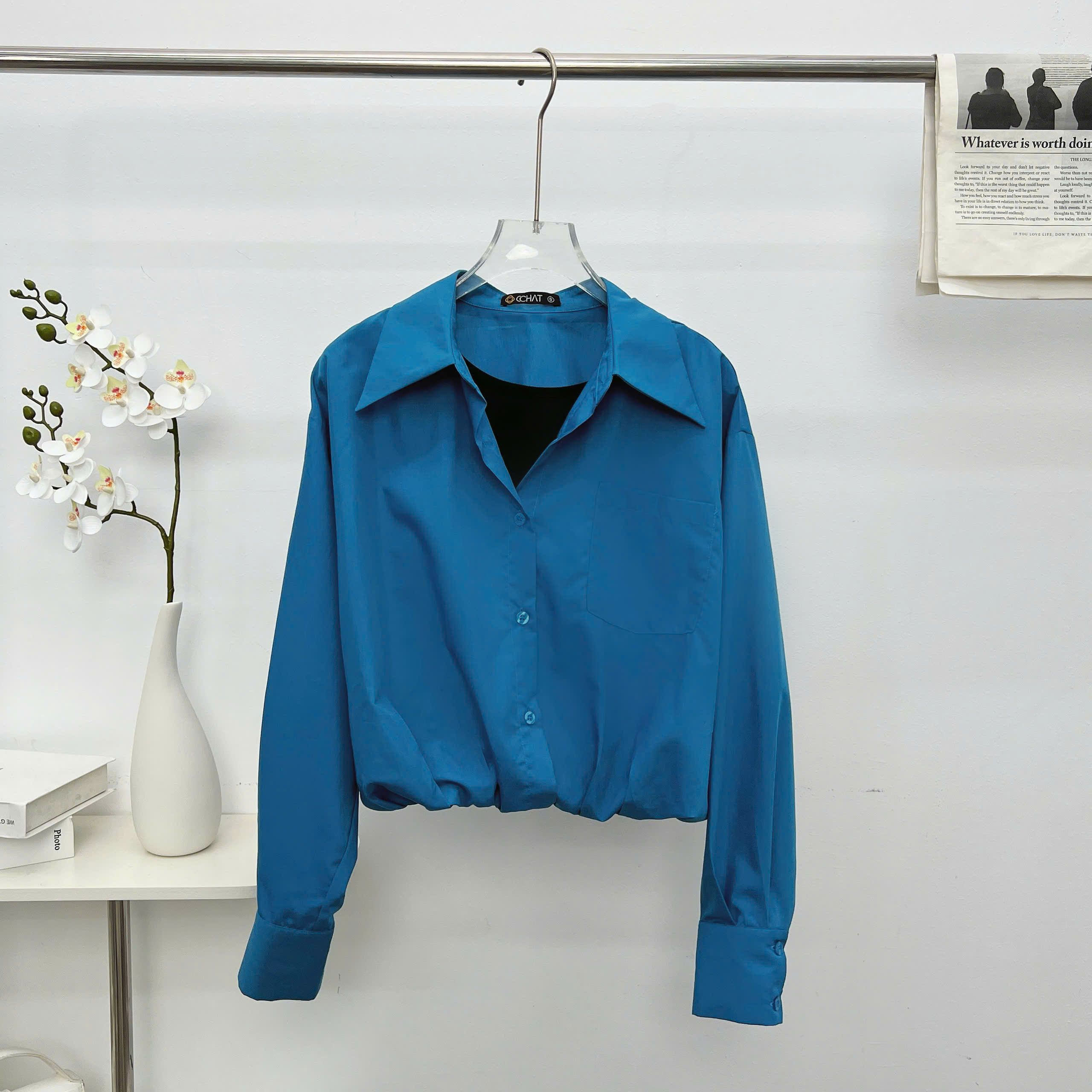 Mô tả Áo Kiểu Nữ 𝐂𝐂𝐇𝐀𝐓 Dáng Boom Kiểu Liền Mảnh Jenni Chất Liệu Phối Thun Cao Cấp 24ADT8012GT - 4