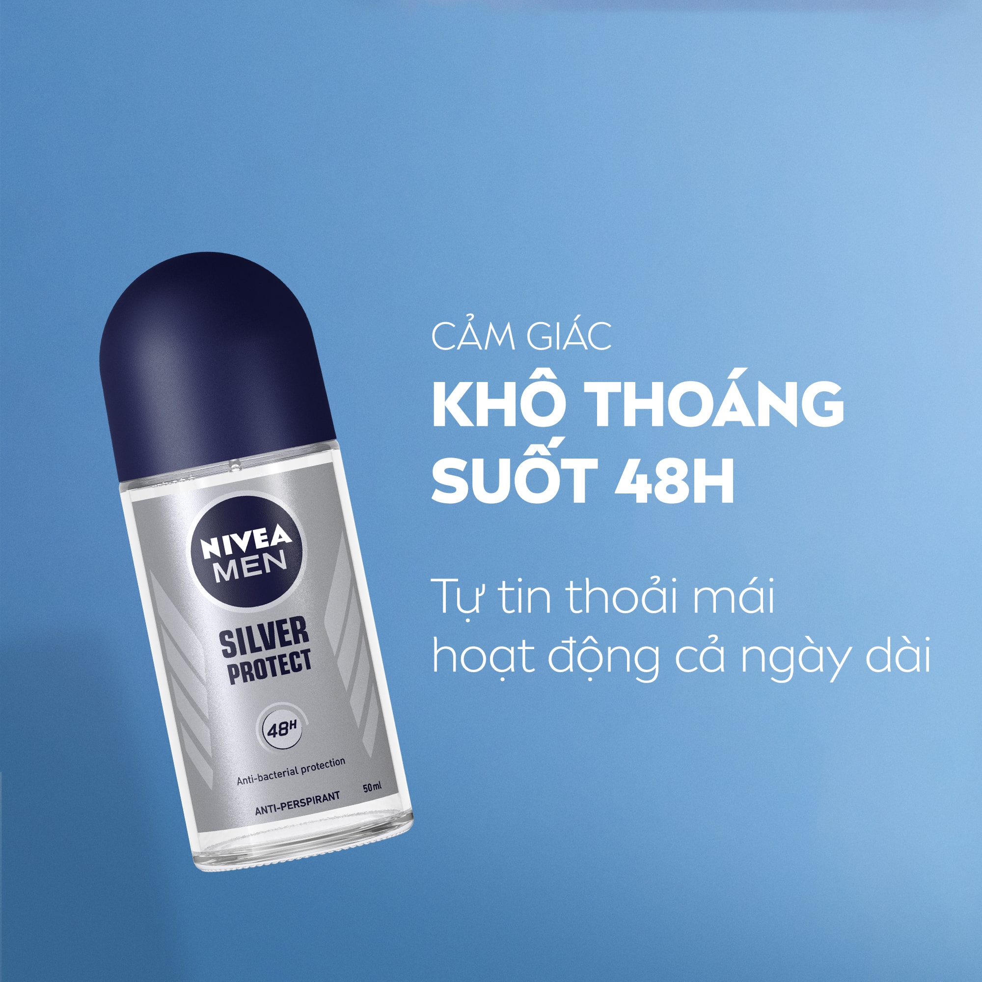 Mô tả Lăn Ngăn Mùi NIVEA MEN Silver Protect Phân Tử Bạc Ngăn Khuẩn Gây Mùi Vượt Trội (50 ml) - 83778 - 2