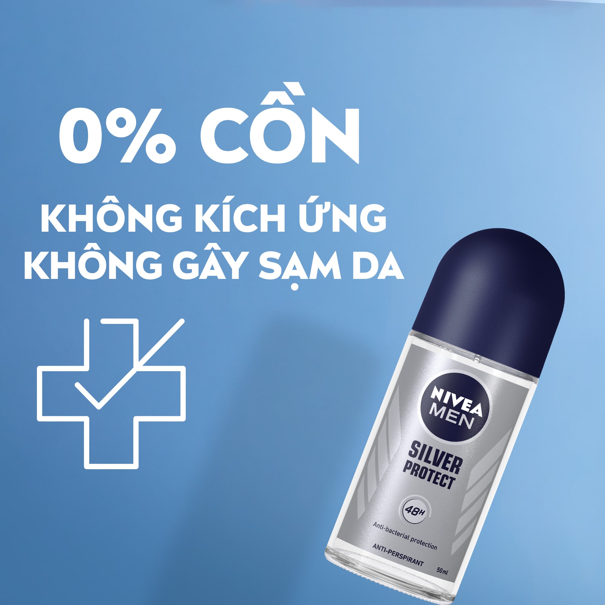 Mô tả Lăn Ngăn Mùi NIVEA MEN Silver Protect Phân Tử Bạc Ngăn Khuẩn Gây Mùi Vượt Trội (50 ml) - 83778 - 3