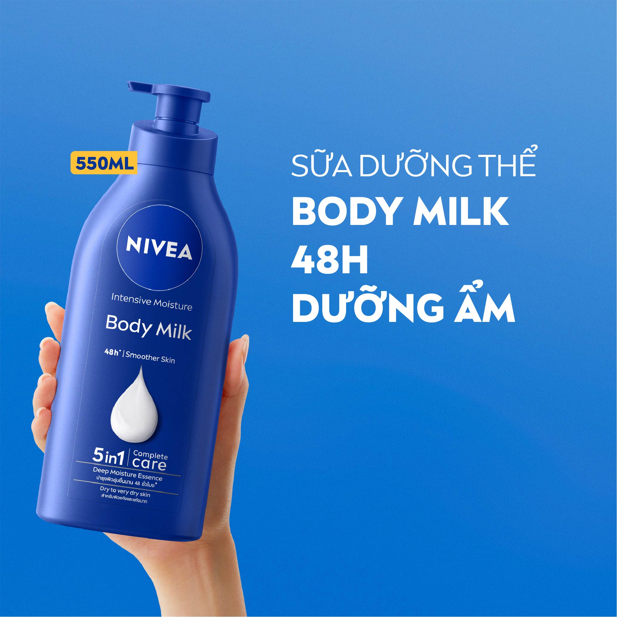 Mô tả Sữa Dưỡng Thể NIVEA Dưỡng Ẩm Chuyên Sâu 48H  | Thấm Nhanh (550 ml) - 98943 - 1