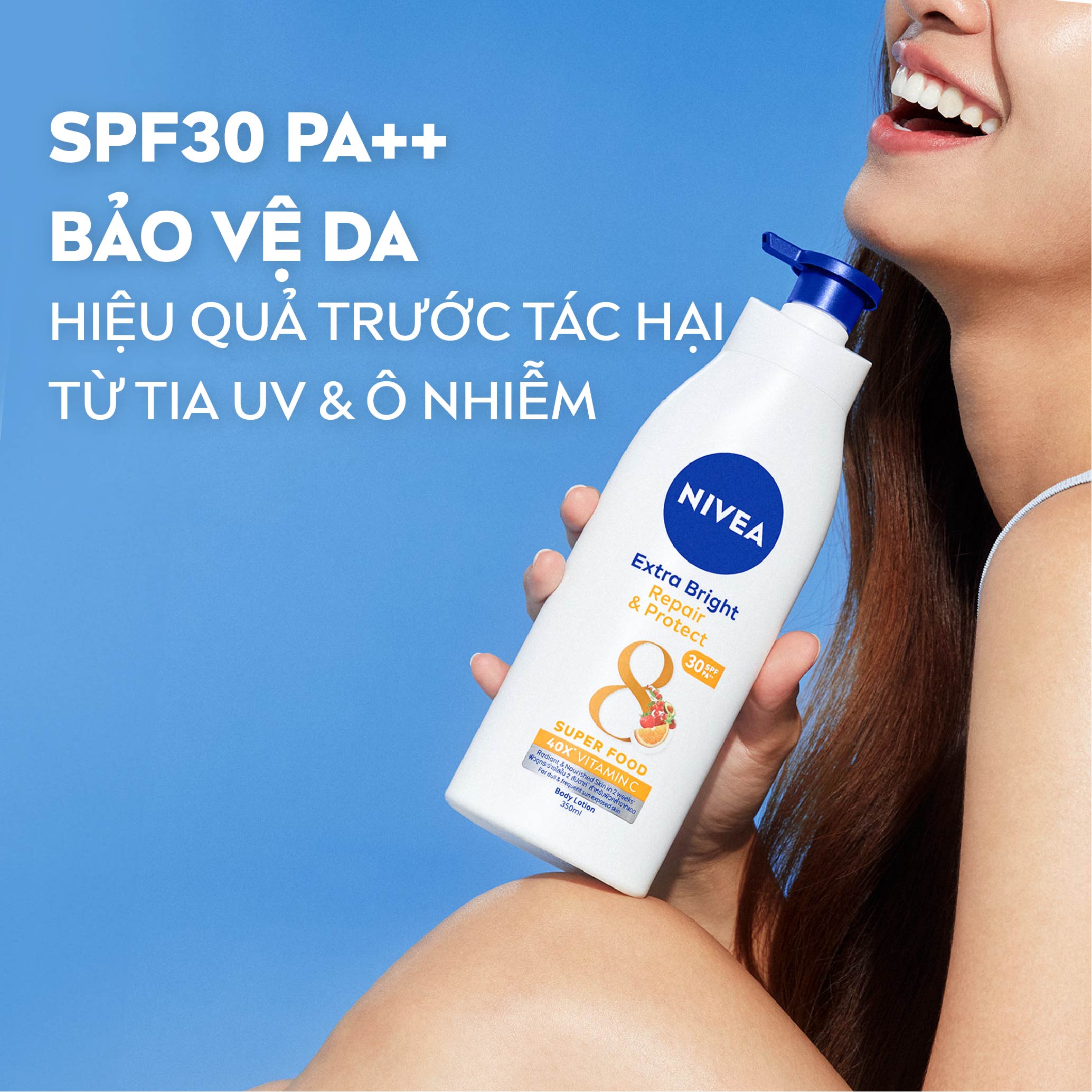 Mô tả Sữa Dưỡng Thể NIVEA Phục Hồi & Chống Nắng Ban Ngày từ 8 Super Foods (350 ml) - 88311 - 2
