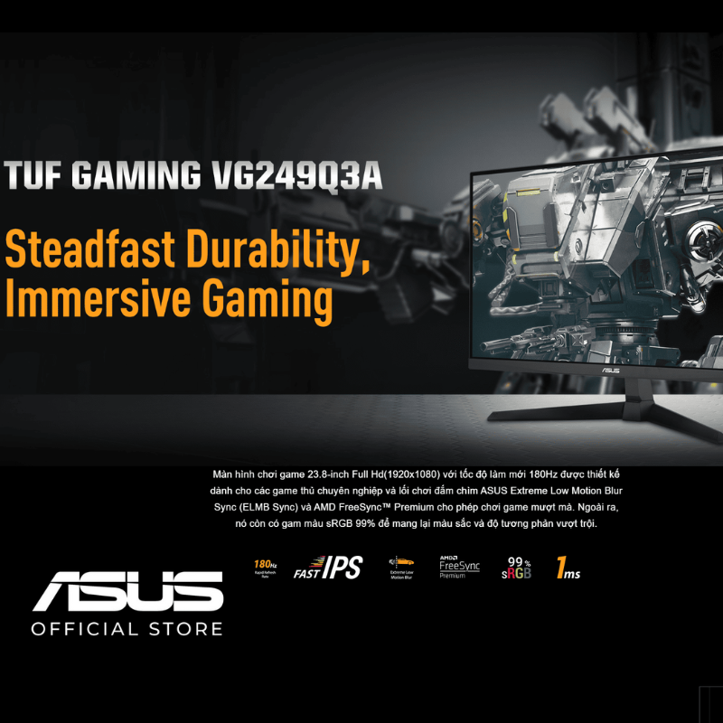 Mô tả Màn Hình Gaming ASUS TUF VG249Q3A - 23.8 inch - FHD - Fast IPS - 180Hz - 1ms BẢO HÀNH 3 NĂM - 3