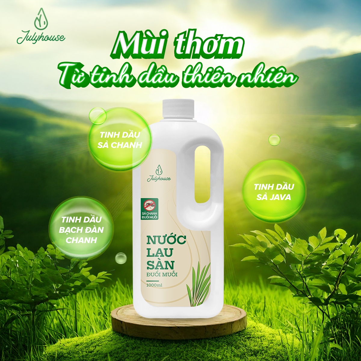 Mô tả Nước lau sàn nhà tinh dầu Sả Chanh thơm thư giãn như spa 1000ml JULYHOUSE - 2